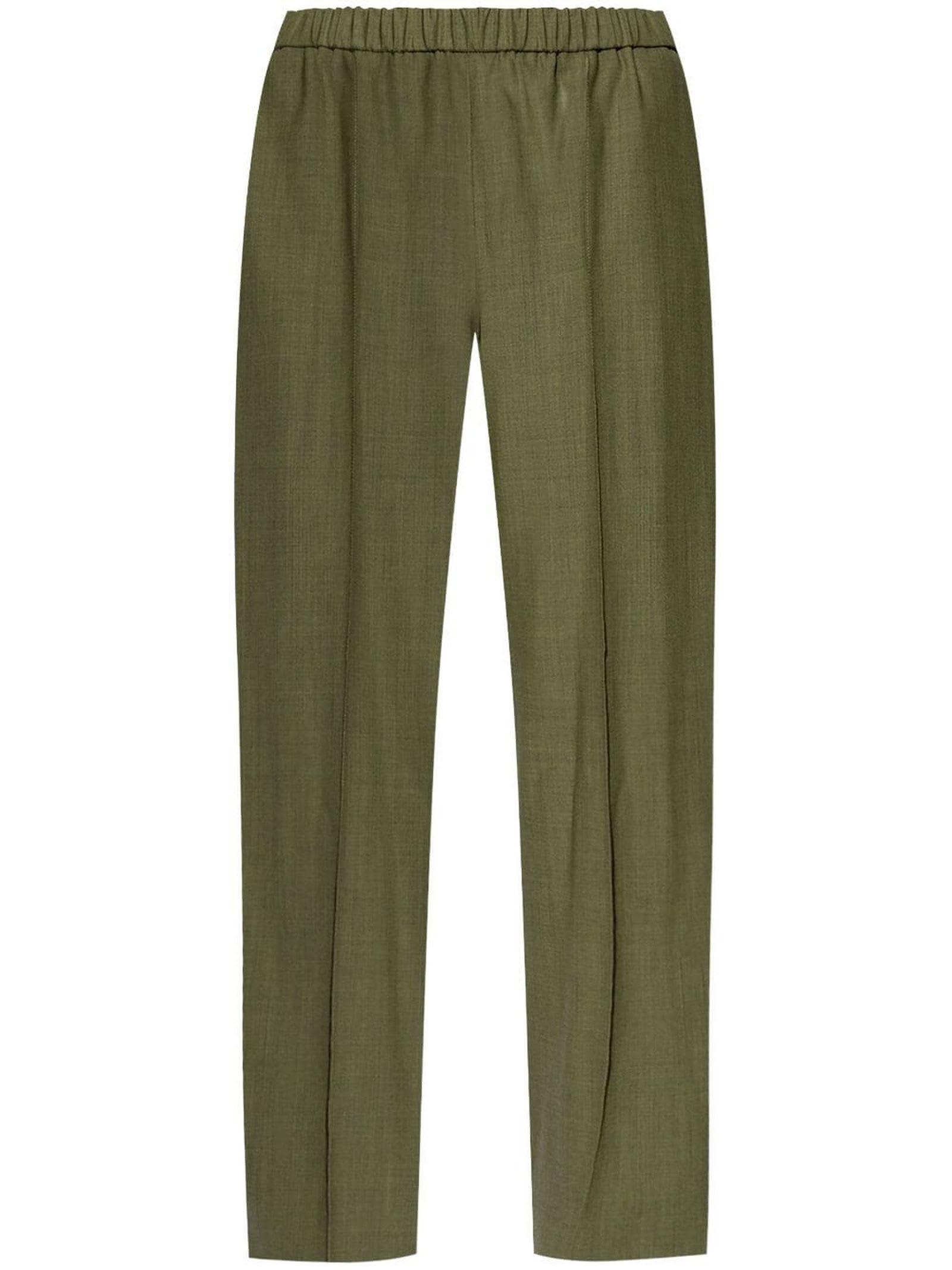 Green Wool Blend Trousers