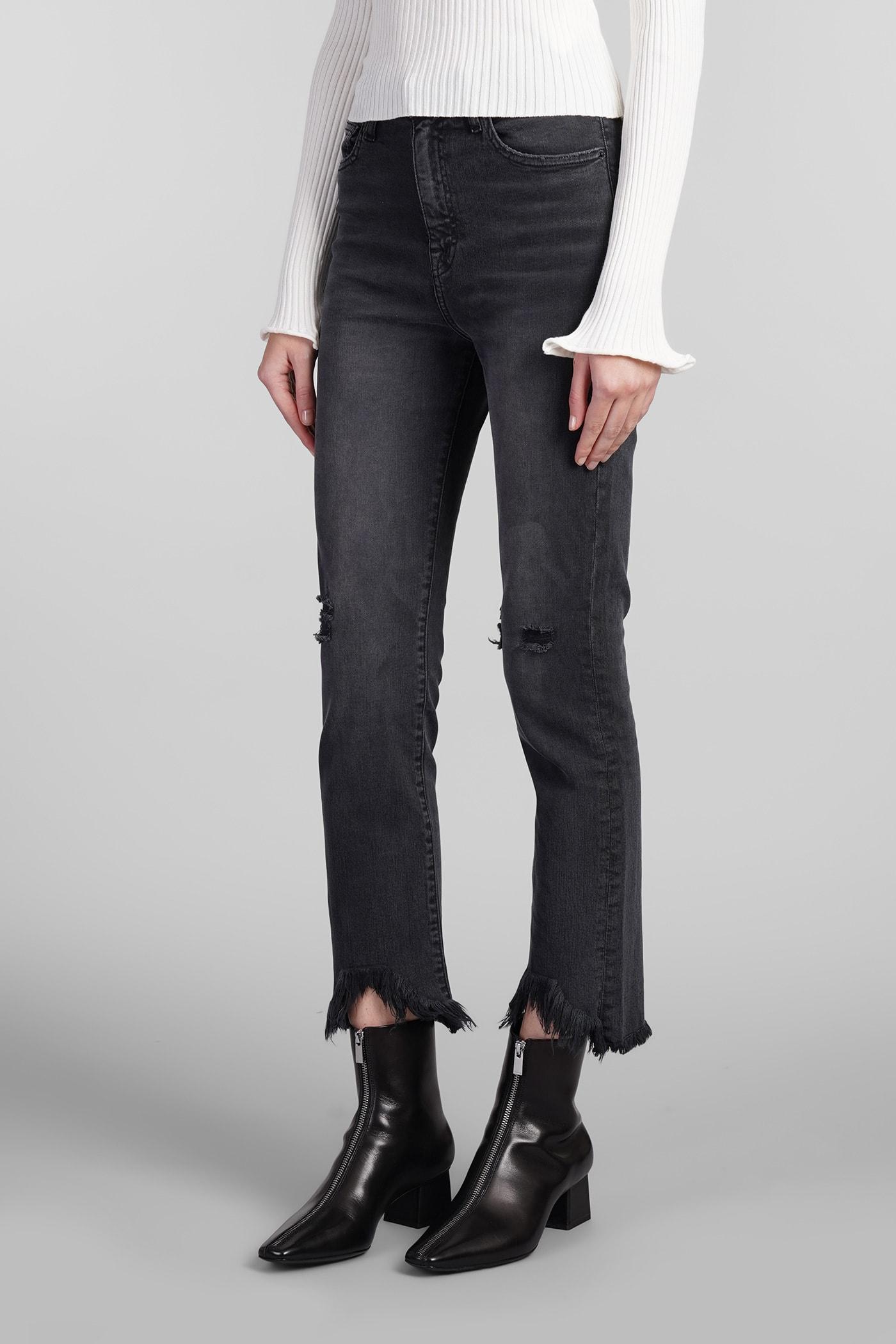 River Jeans In Black Cotton