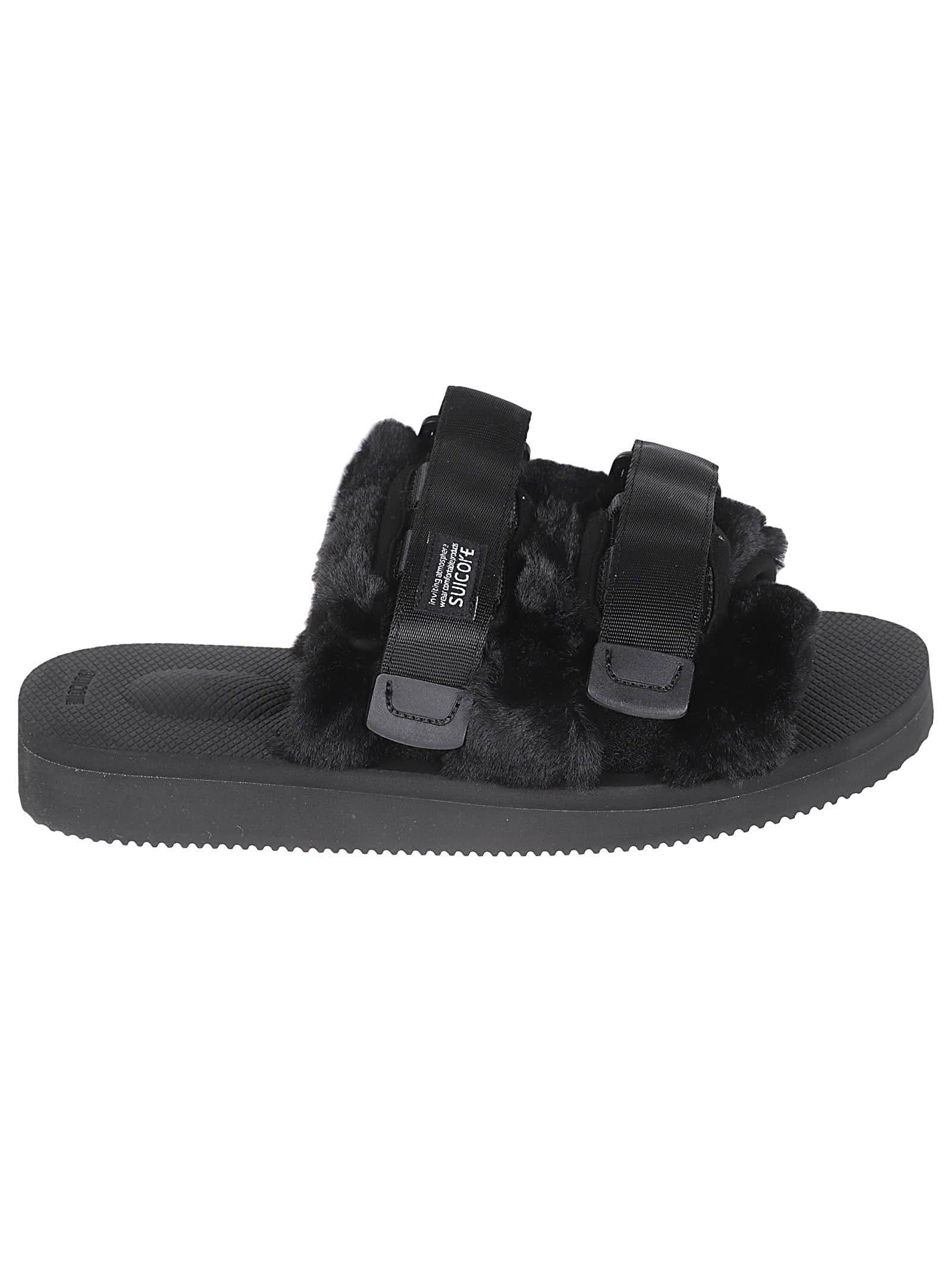 Double Velcro Detail Logo Sandals