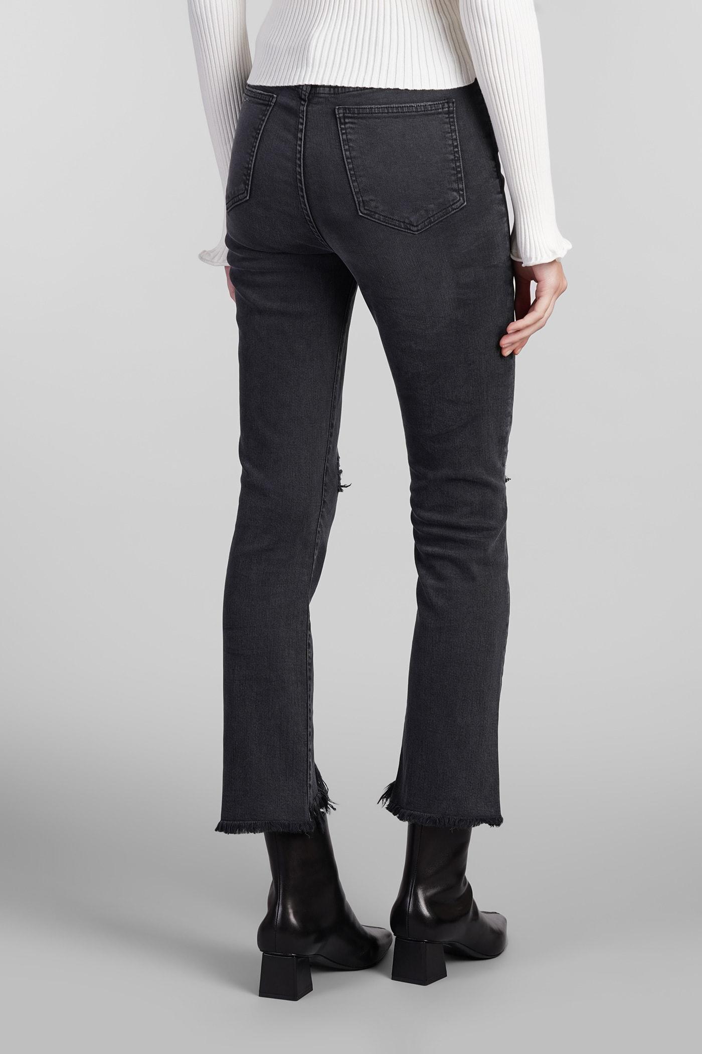 River Jeans In Black Cotton