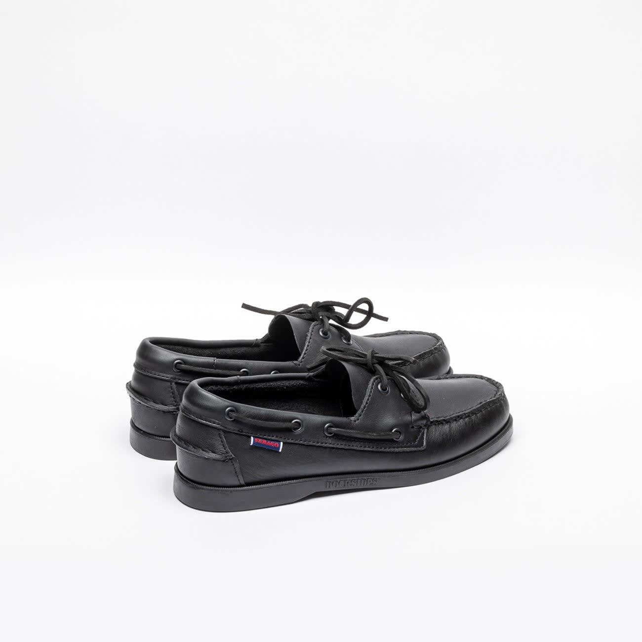 Docksides Black Leather Loafer