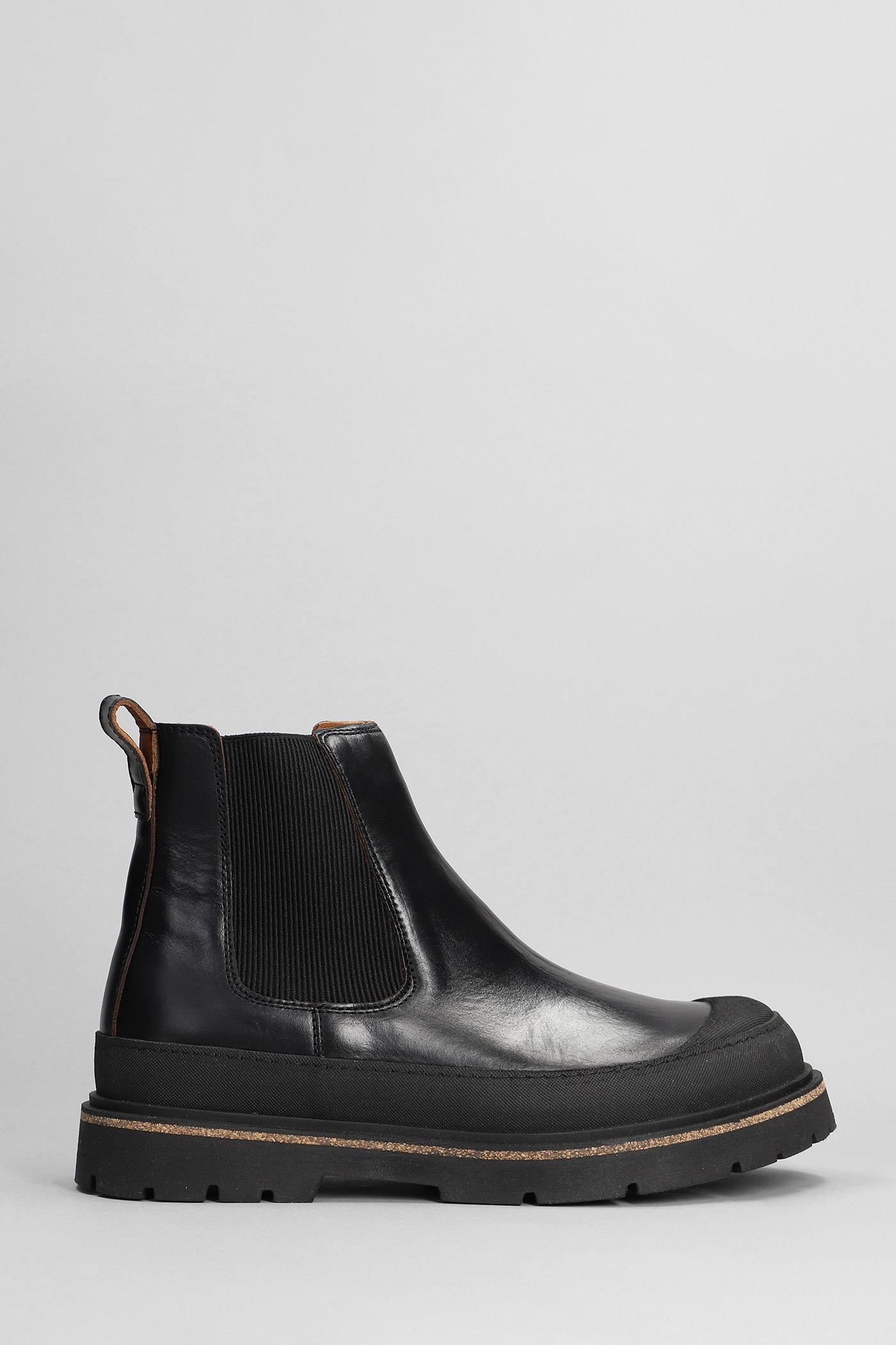 Prescott Combat Boots In Black Leather