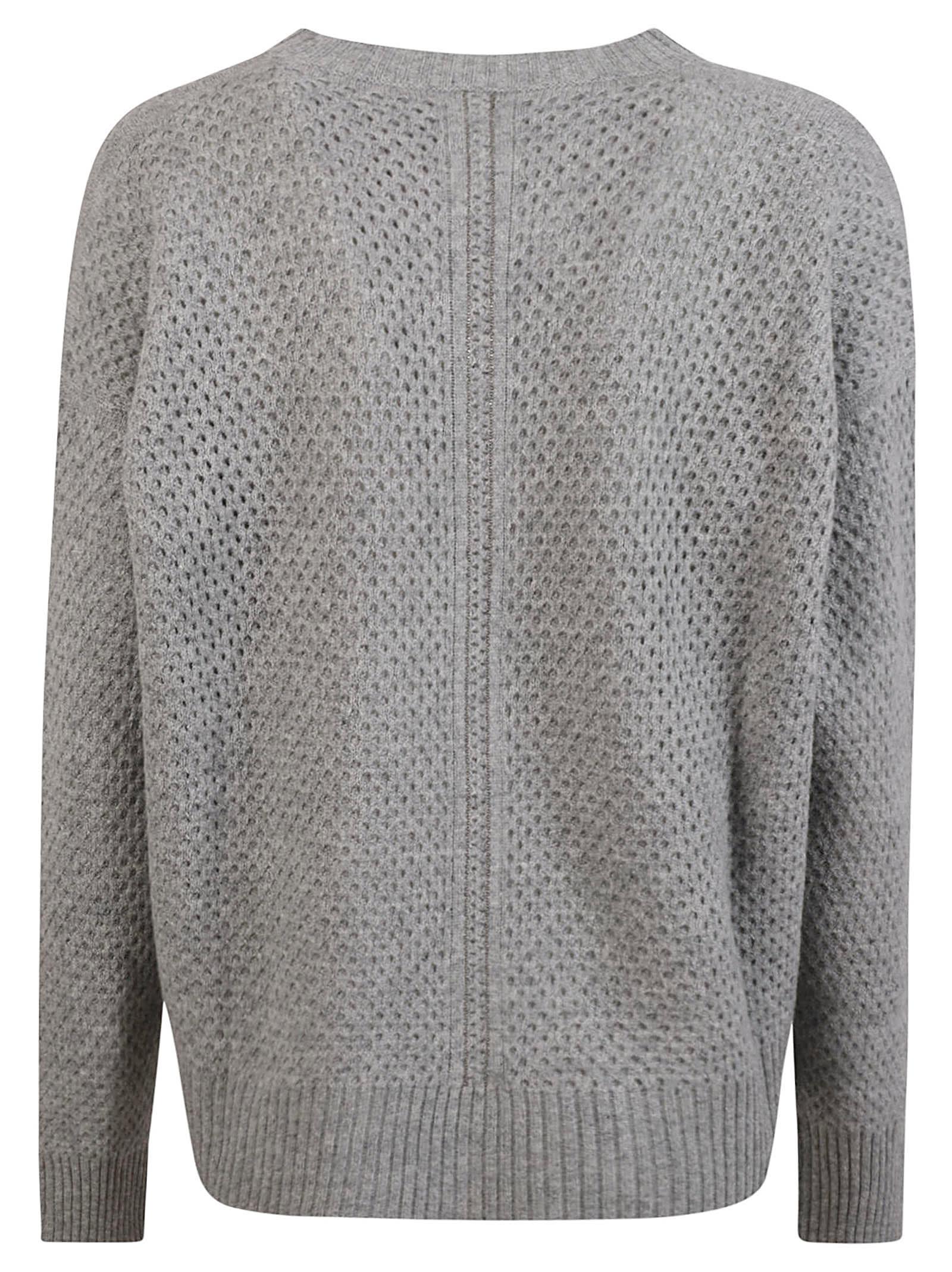 Perforated Rib Trim Sweater