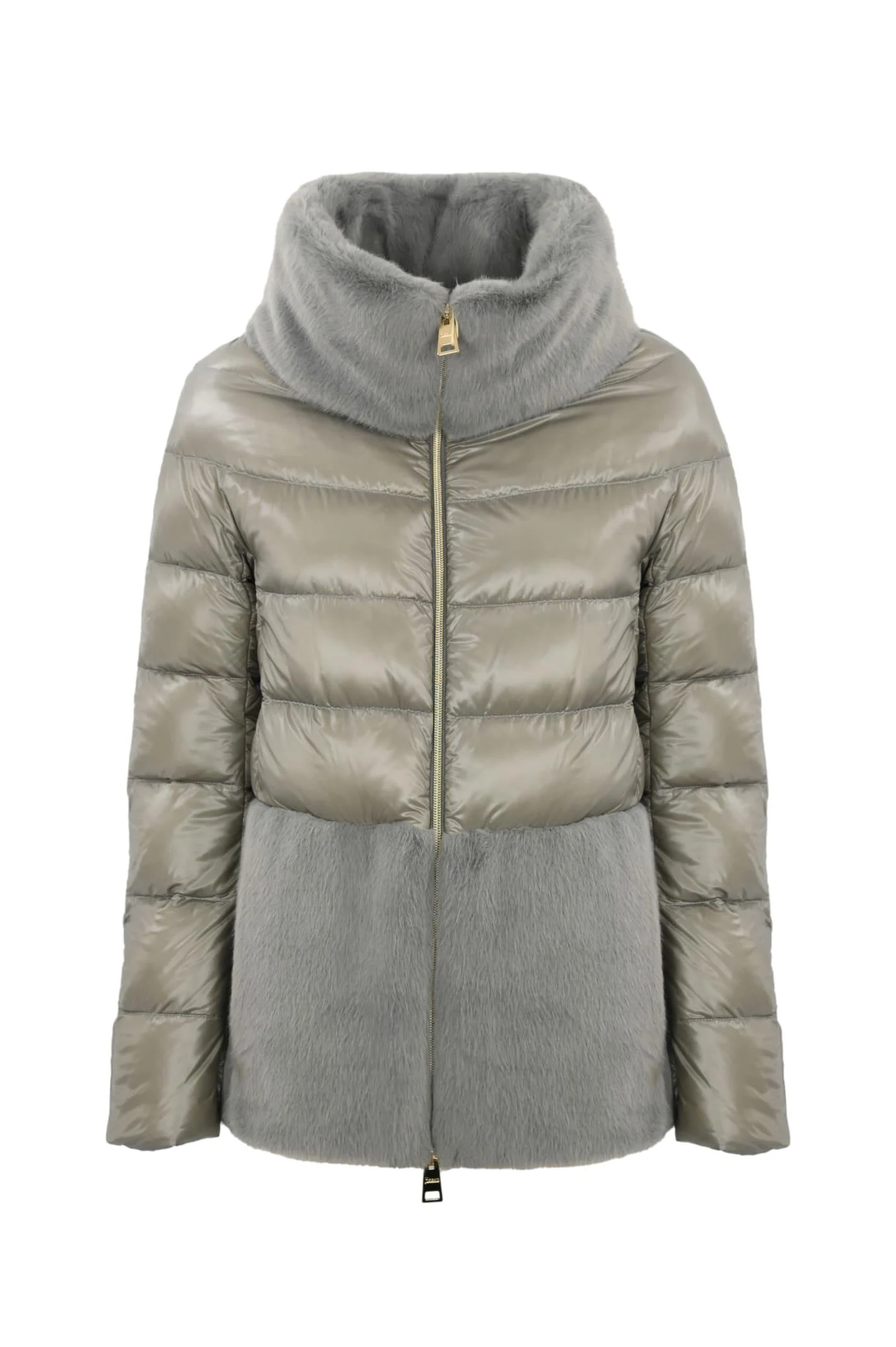 Down Jacket With Ecological Fur