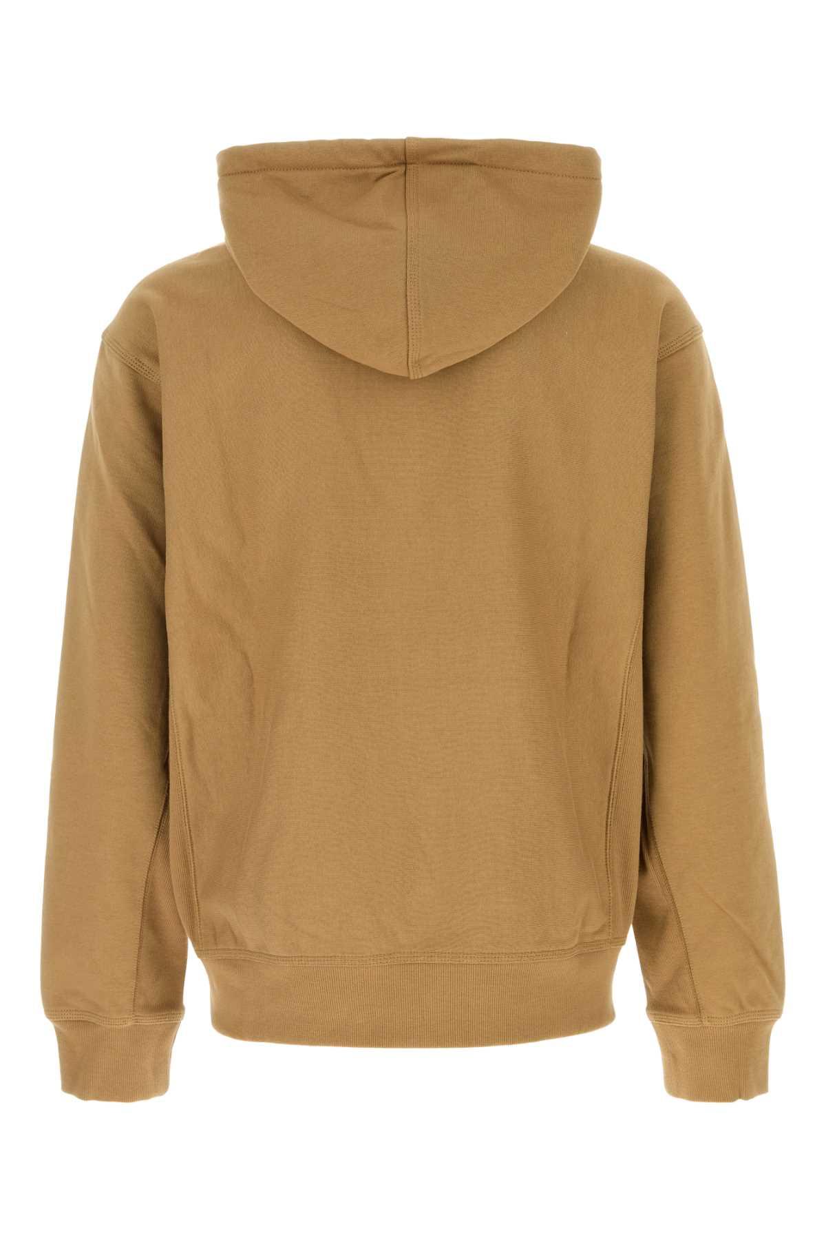 Biscuit Cotton Hooded American Script Sweat