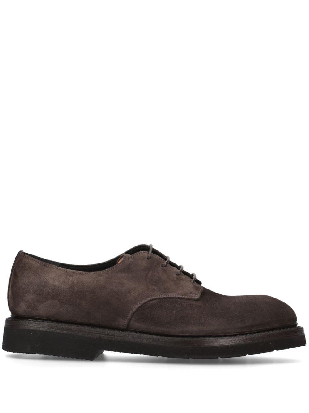 Brown Suede Rain Horse Laced Shoes