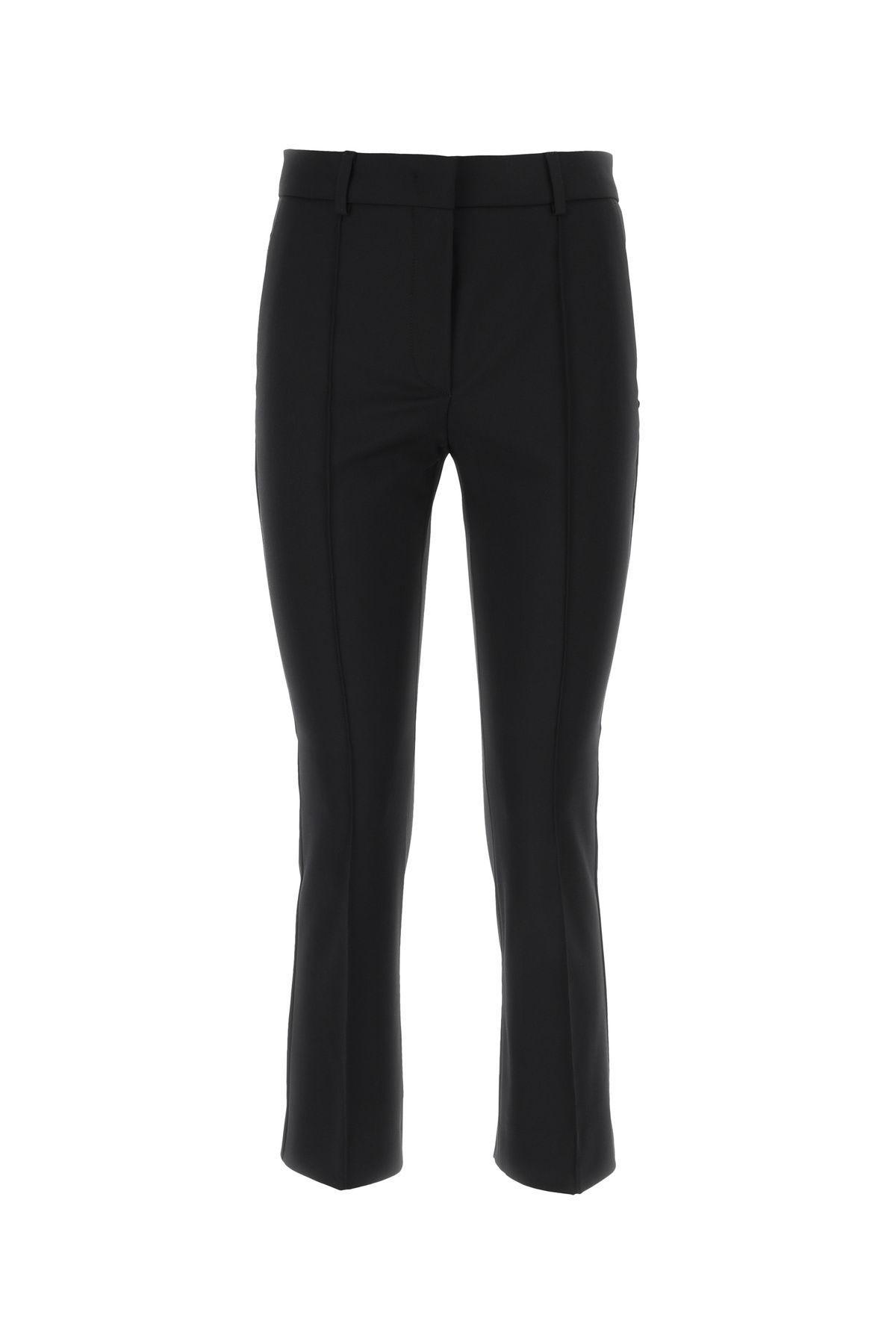 Black Stretch Cotton Blend Asiago Pant