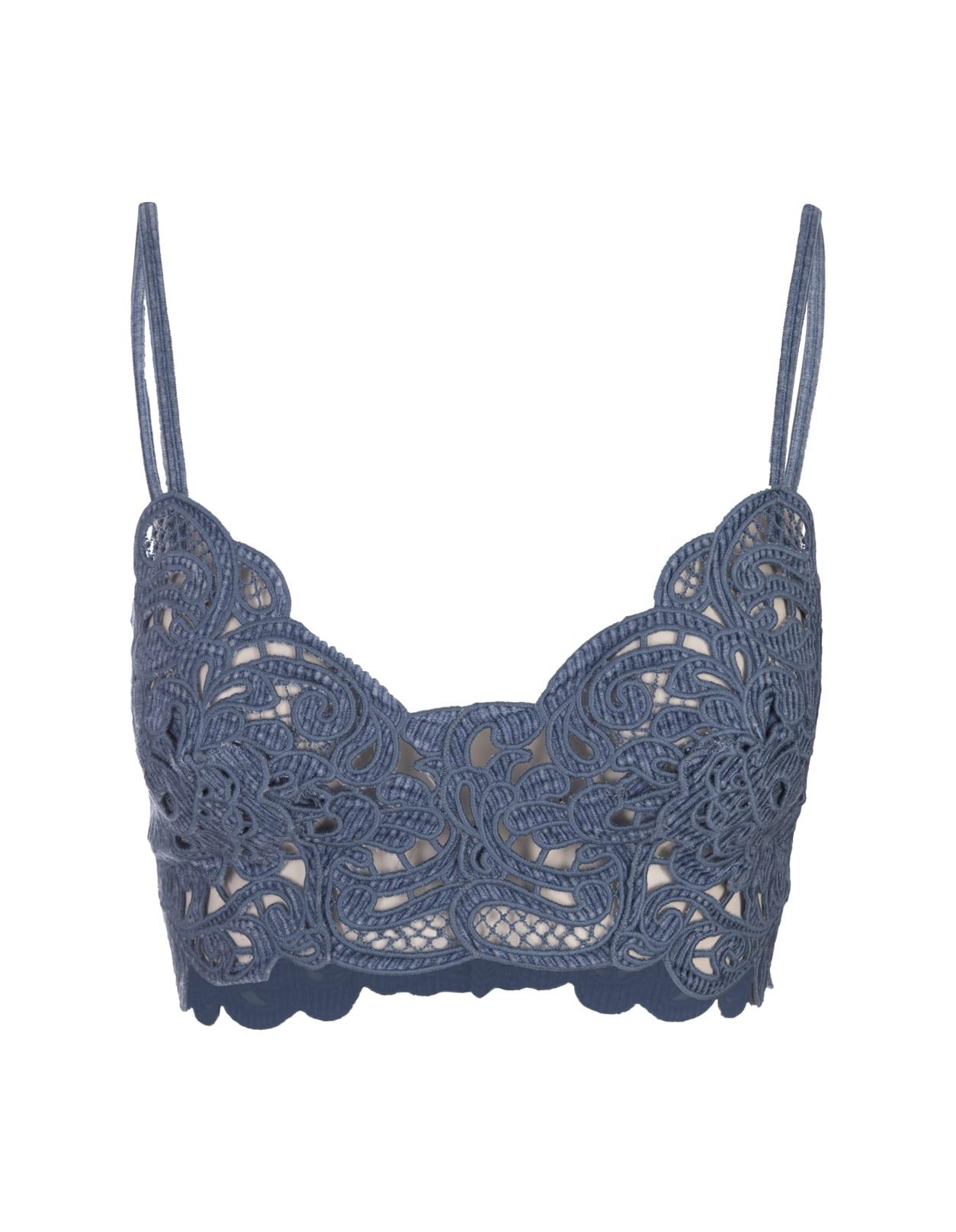 Blue Lace Bra Top