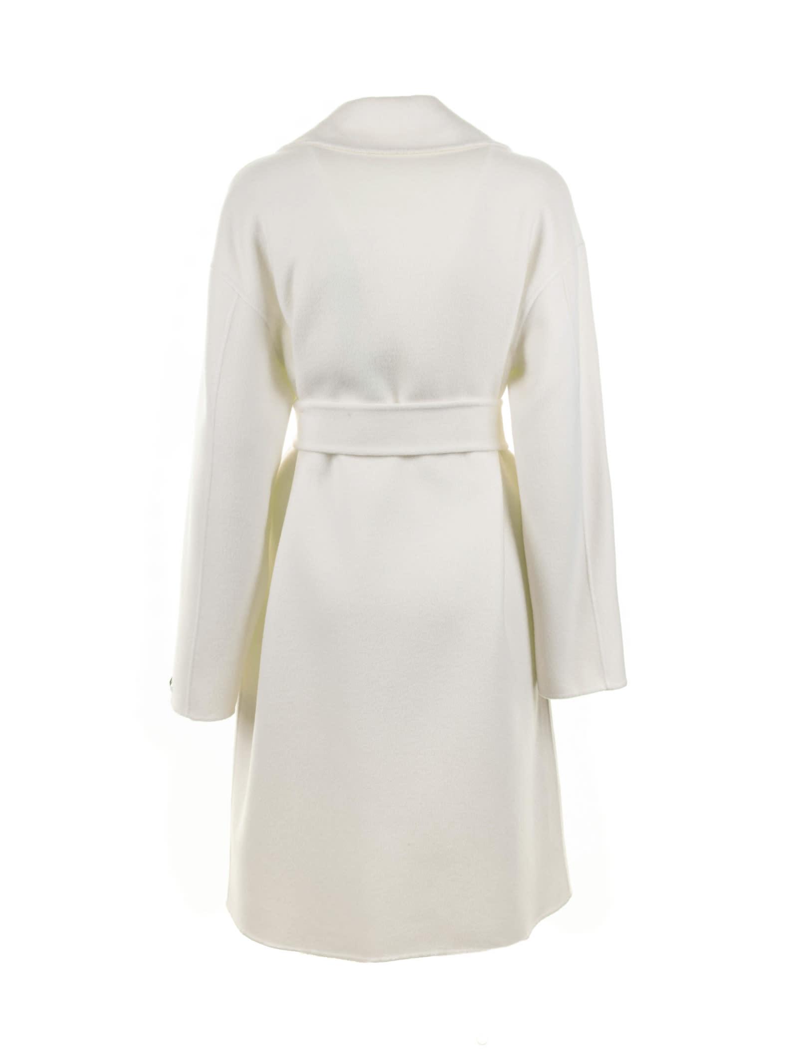 Women's Cream Coat With Belt