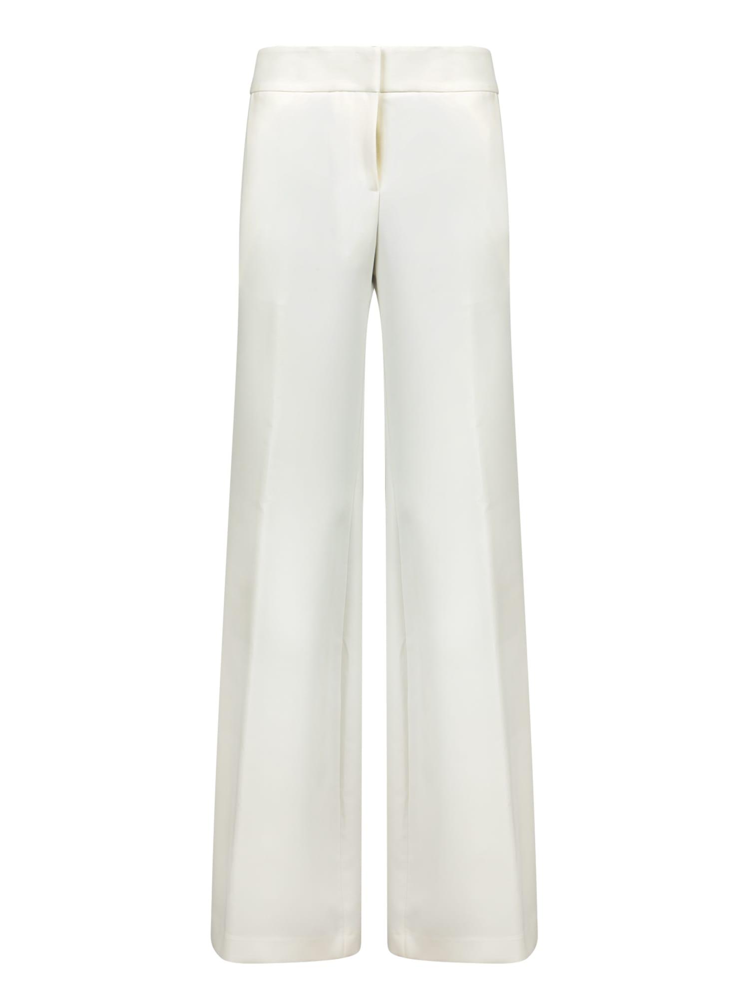 White Bistretch Cady Flare Pants