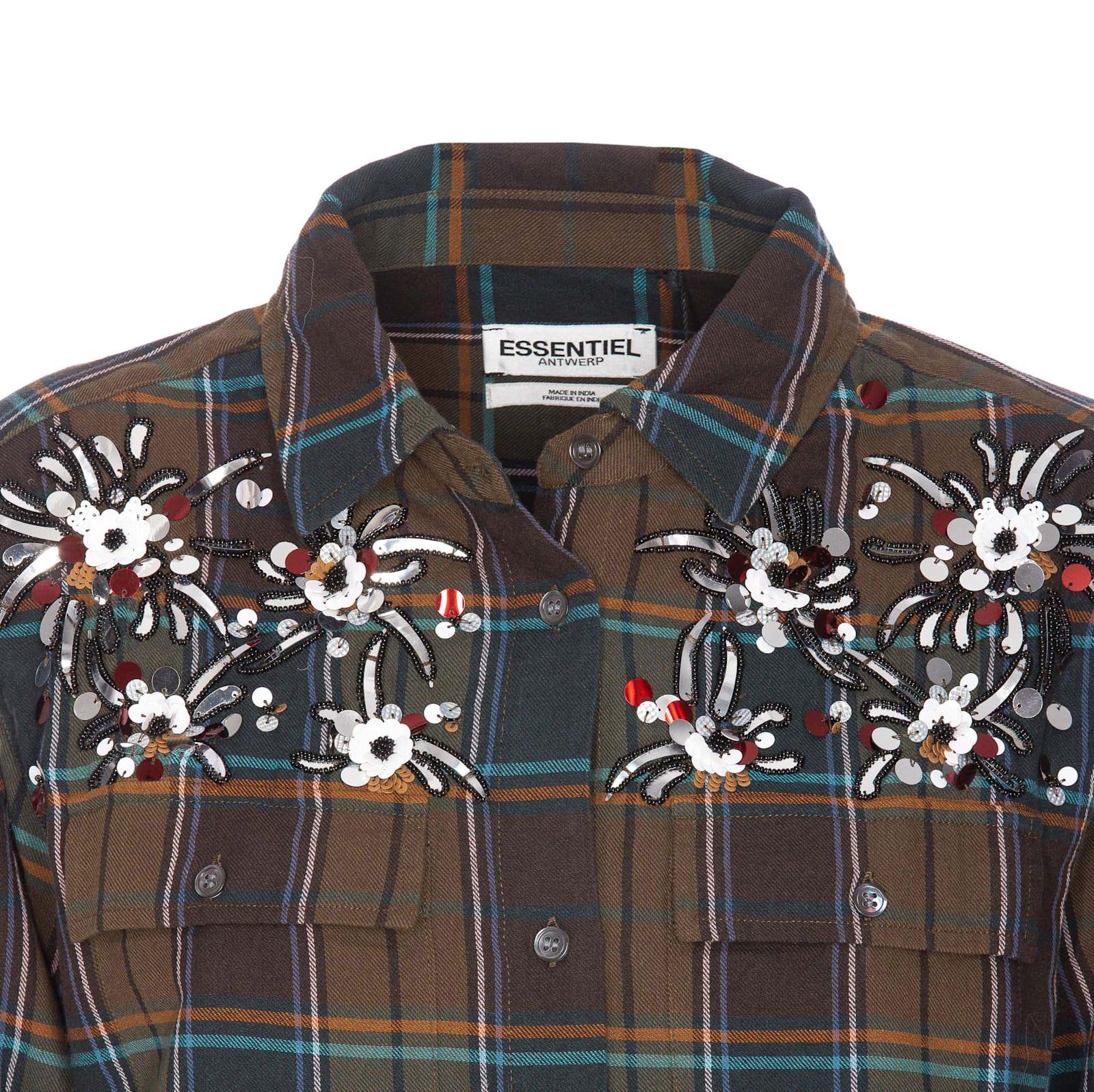 Checked Shirt With Embroidery