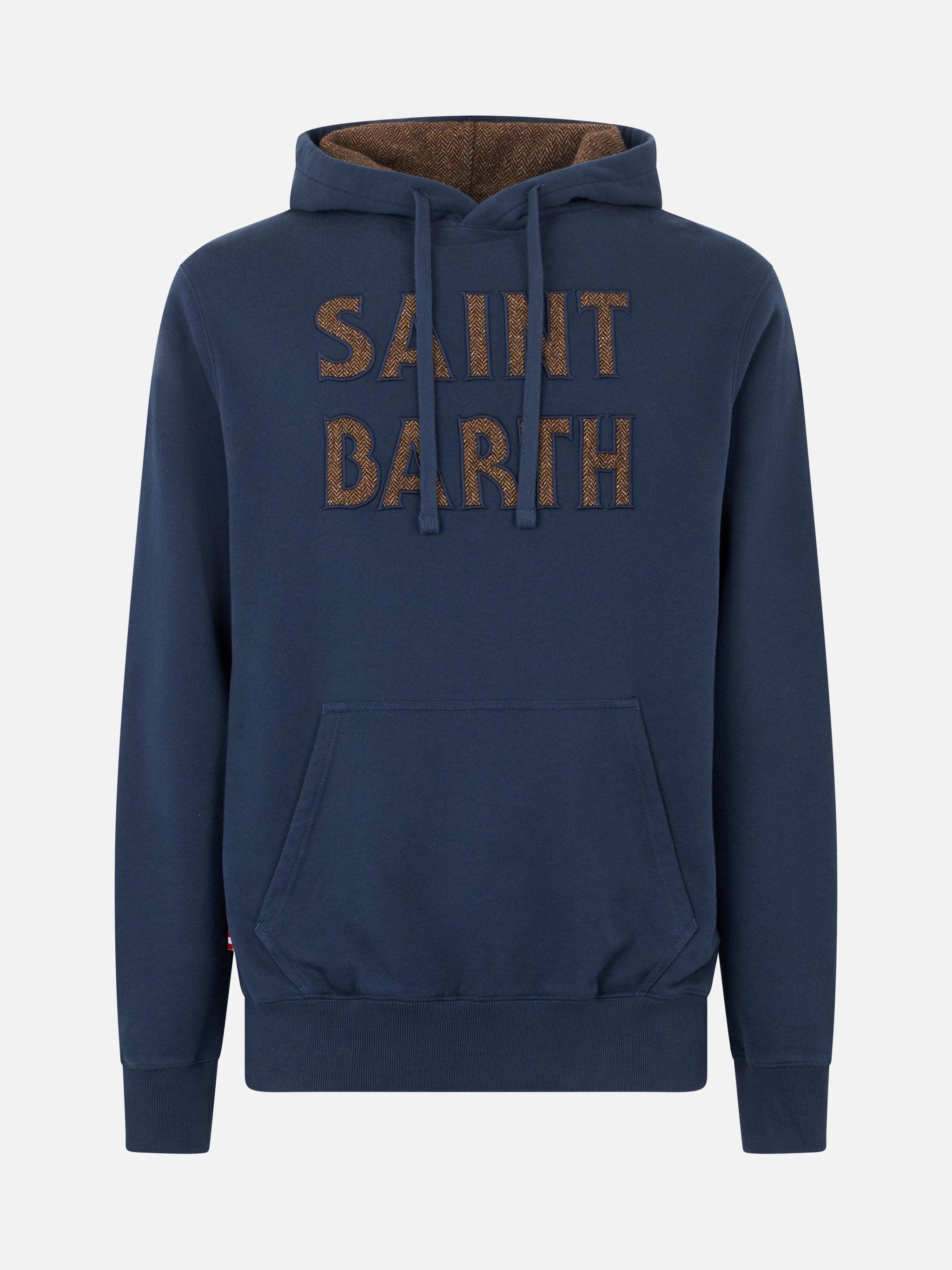 Man Blue Hoodie With Saint Barth Patch