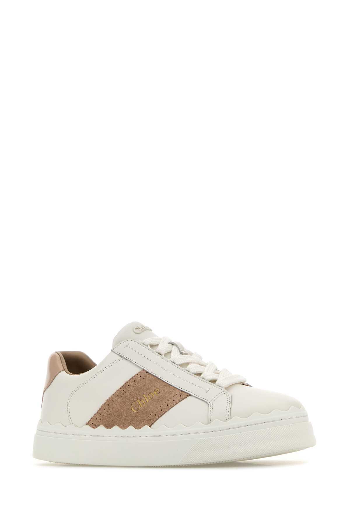 Chloe Woman White Leather Sneakers