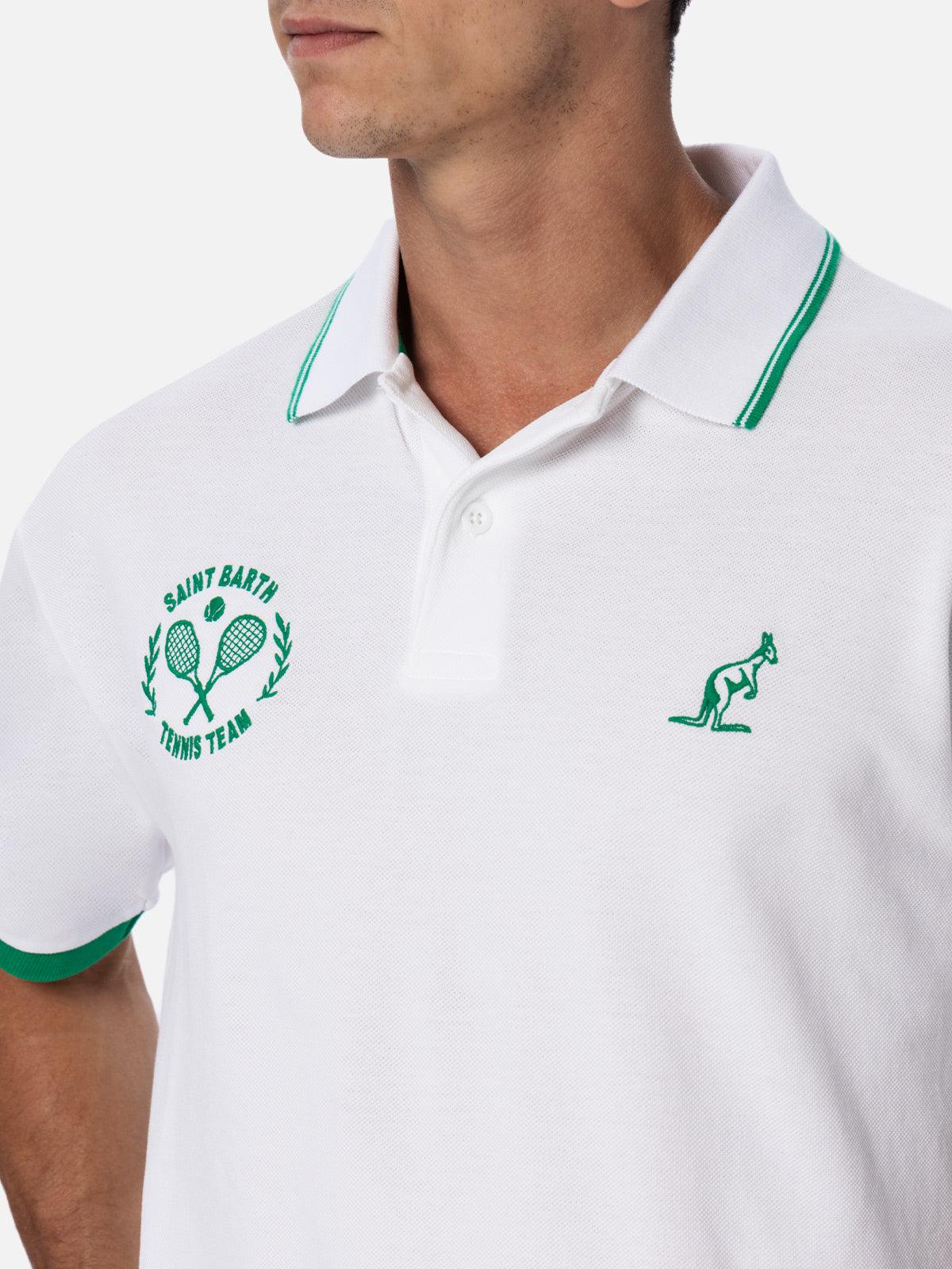 Man White Cotton Piquet Polo Shirt Beverly Hills | Australian Brand Special Edition