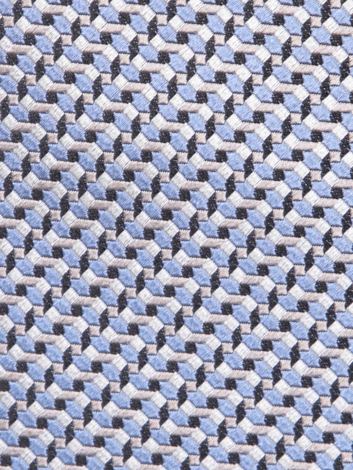 Blue And White Geometric Tie