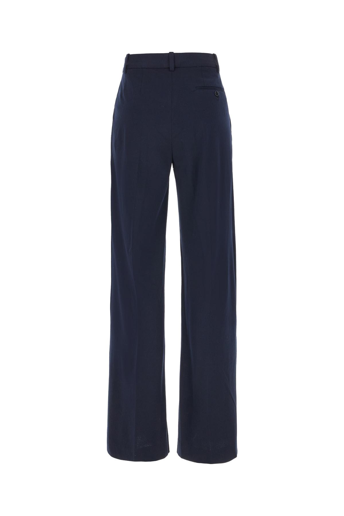 Navy Blue Stretch Cotton Pants