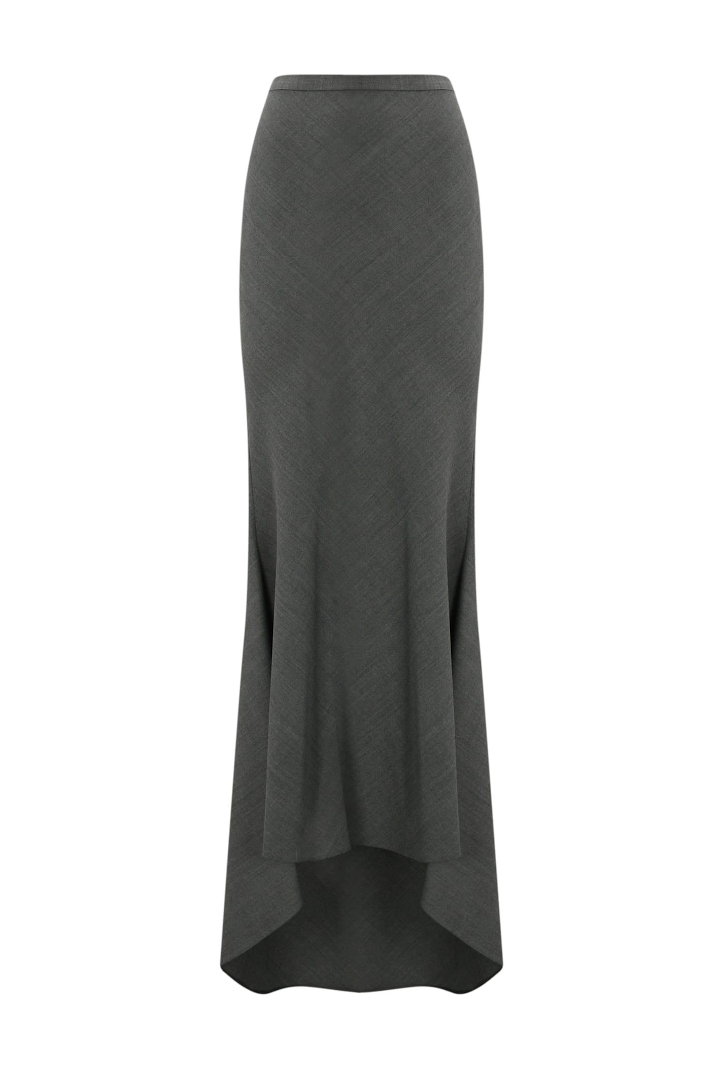 Long Asymmetric Skirt In Wool Blend