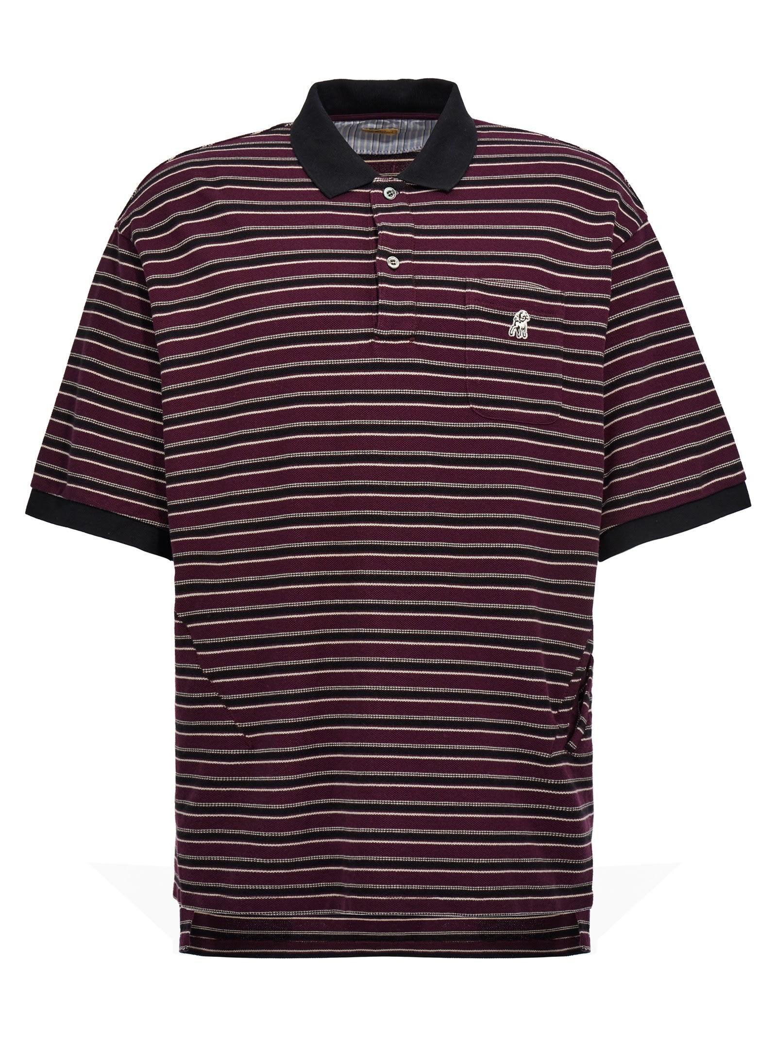 Patch Striped Polo Shirt