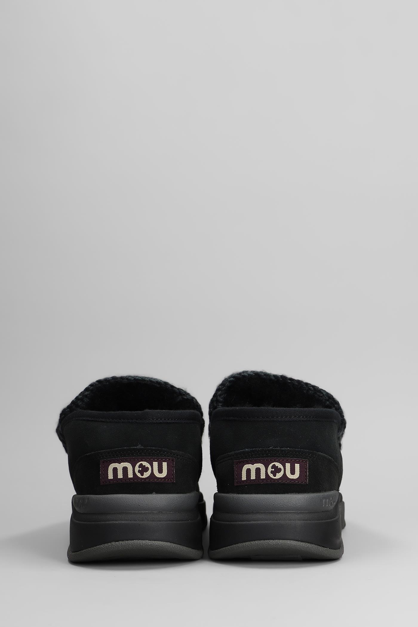 Eskimo Men Slip On Sneakers In Black Suede