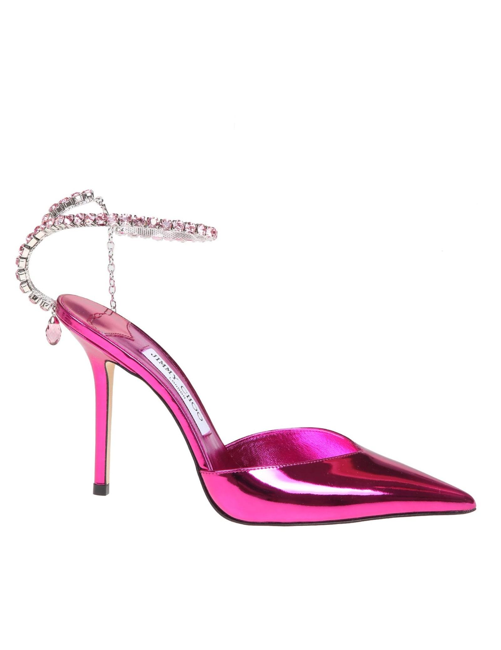 Saeda 100 Pumps In Fucsia Metallic Leather