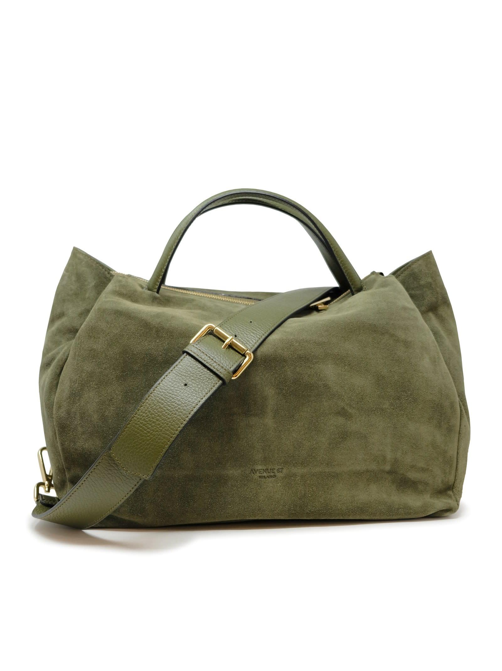 Avenue 67 Ao132a0011 Roxanne Green Suede Leather Bag