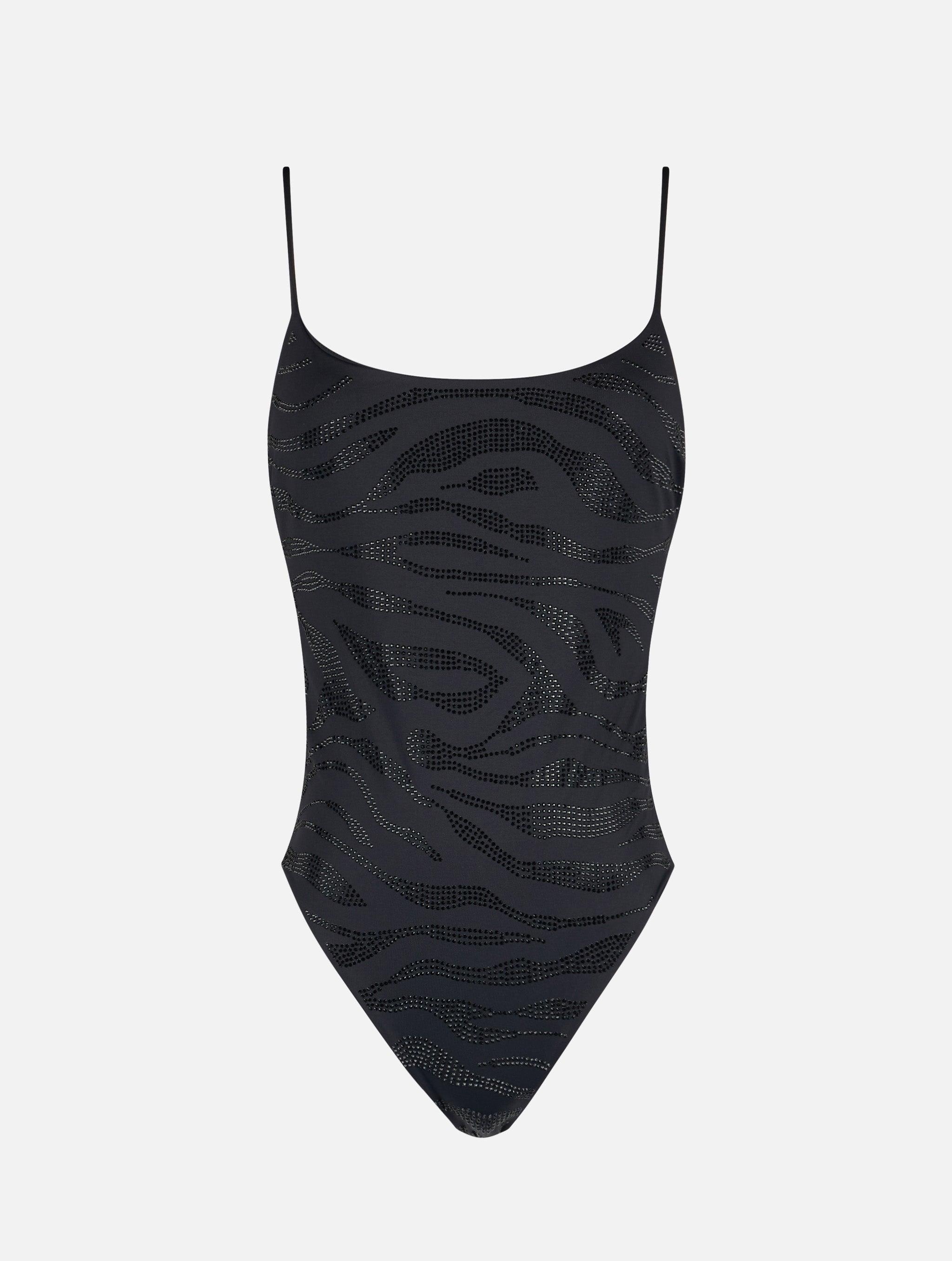 Woman Rhinestones One-piece Swimsuit Cecille