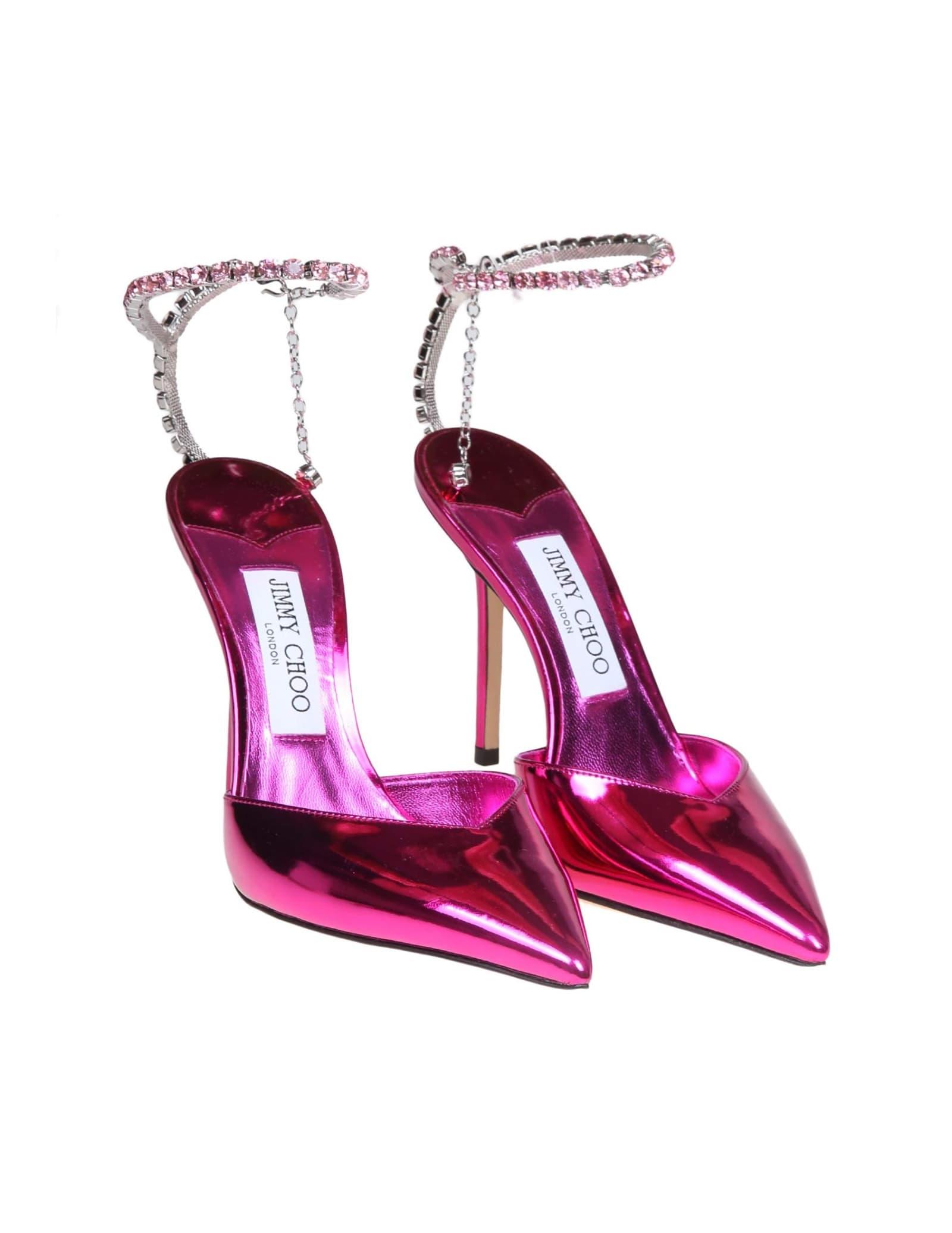 Saeda 100 Pumps In Fucsia Metallic Leather