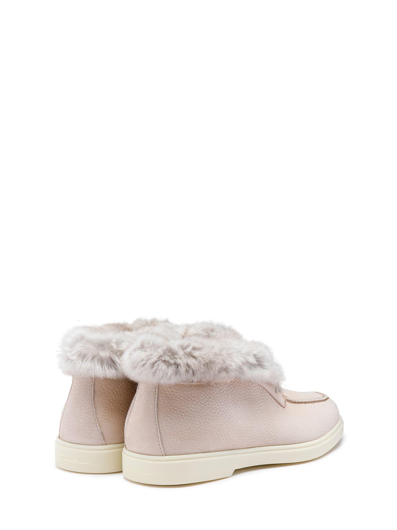 Polish Slip On In Nubuck Lined In Sheepskin