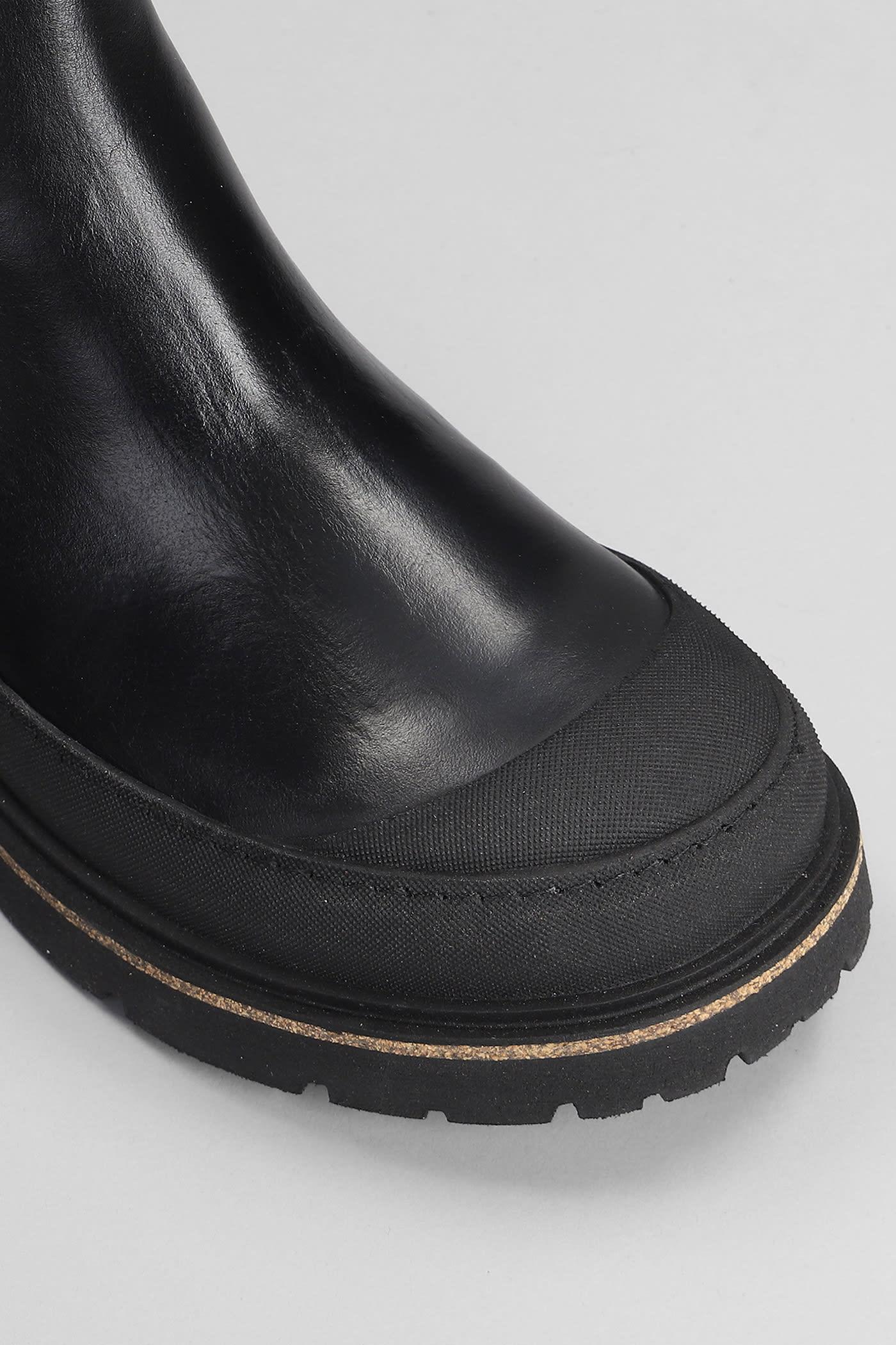 Prescott Combat Boots In Black Leather