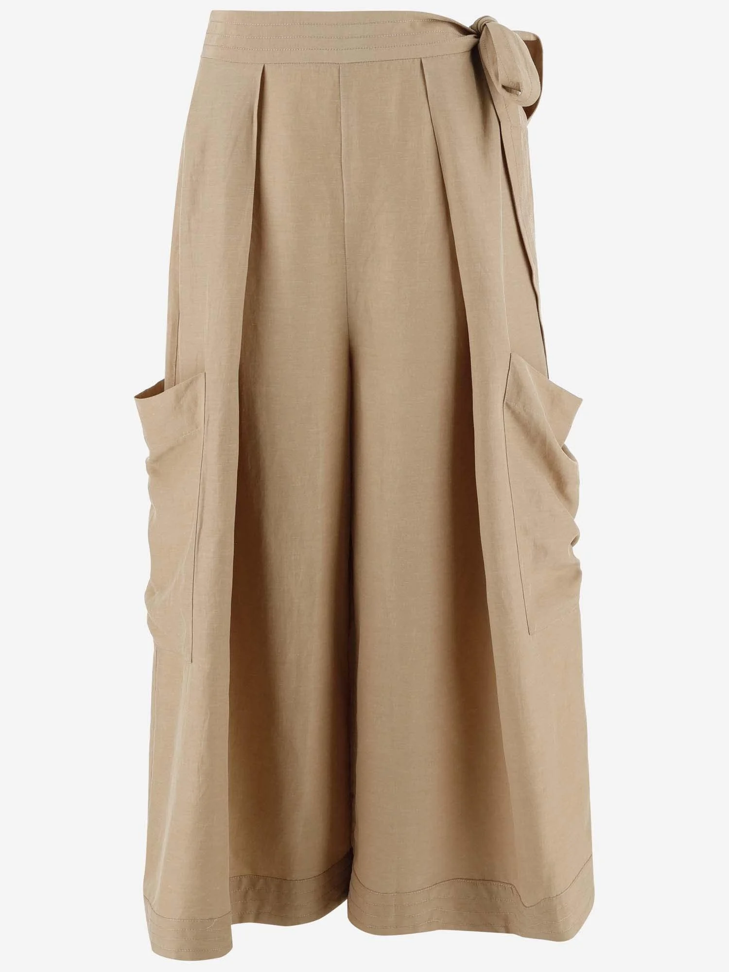 Linen Blend Wide-leg Pants