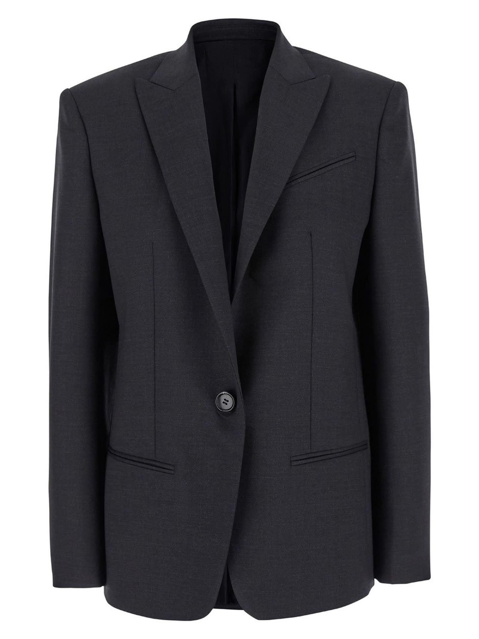 Grey Wool Single-breasted Jacket