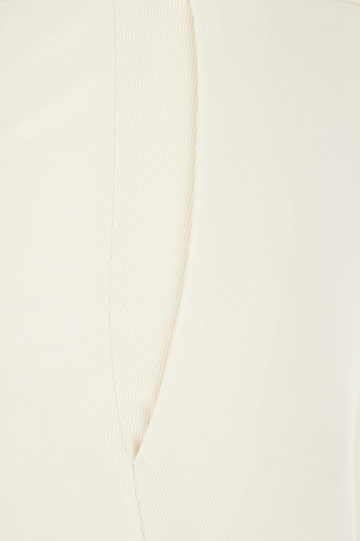 Ivory Stretch Polyester Blend Pants