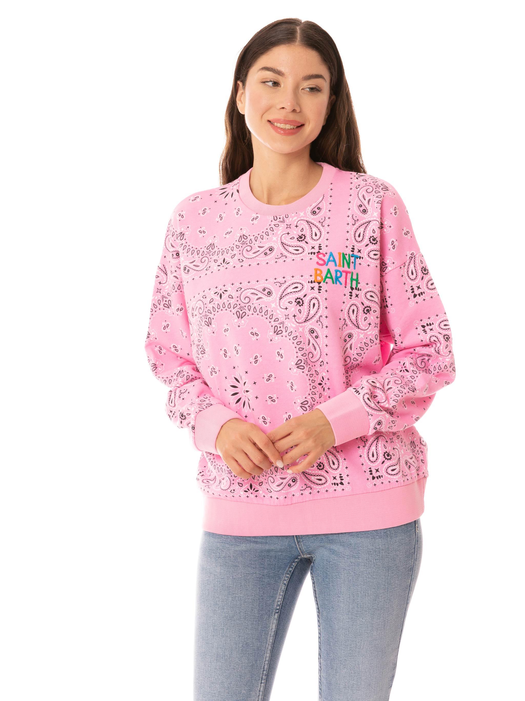 Woman Sweatshirt With Bandanna Print