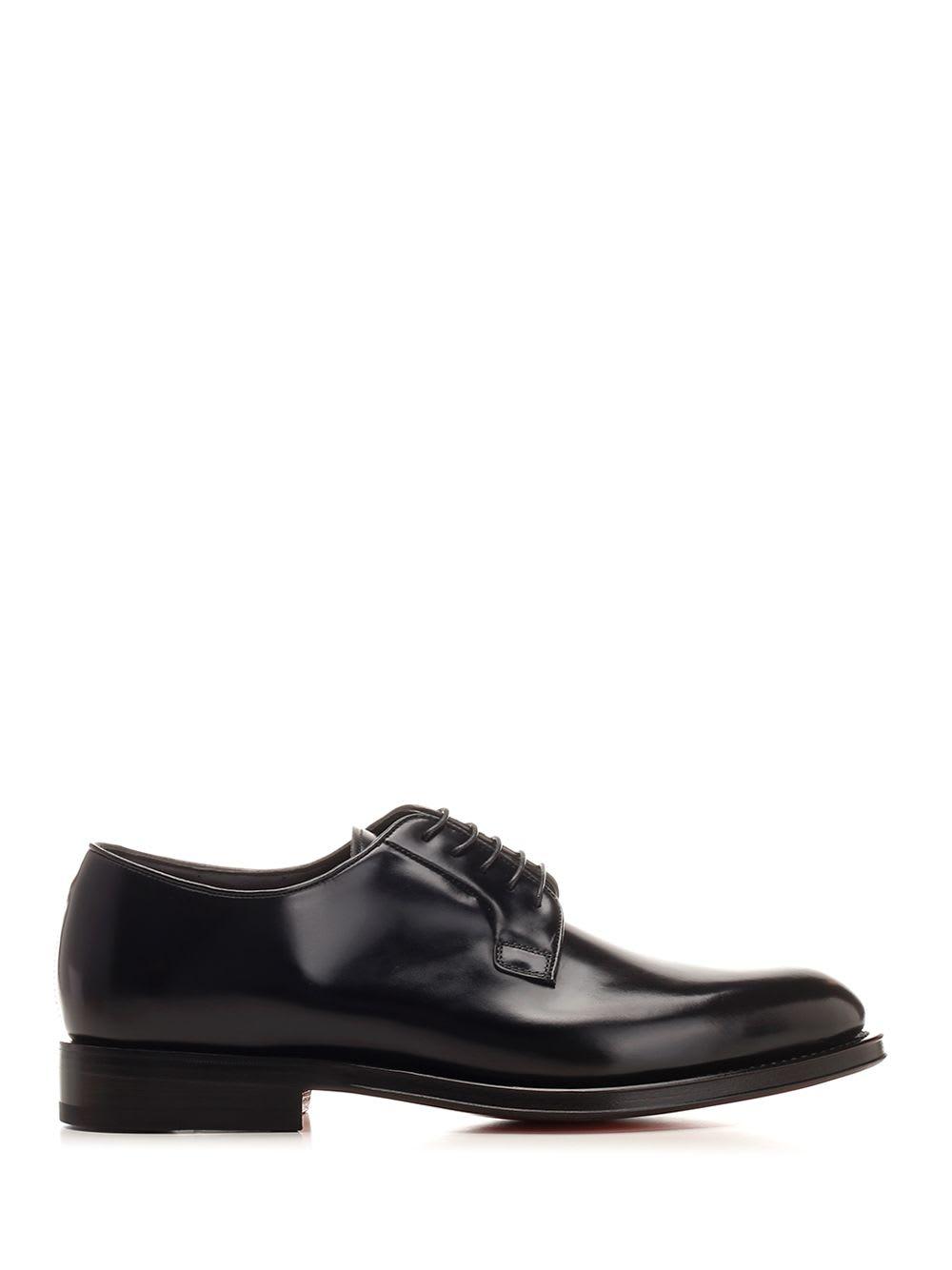 Black Leather Lace-up Shoe