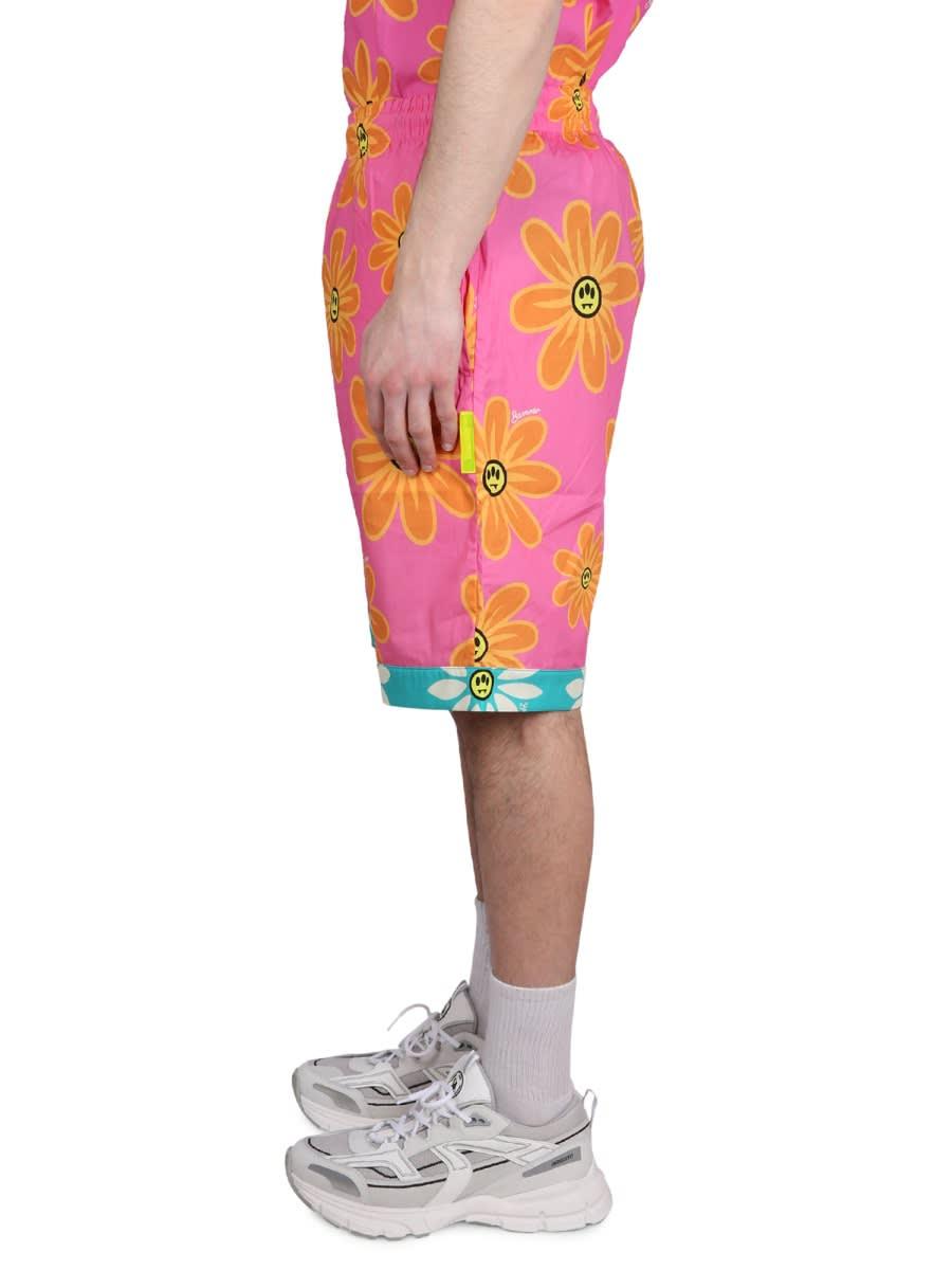 Sunflower Print Bermuda Shorts