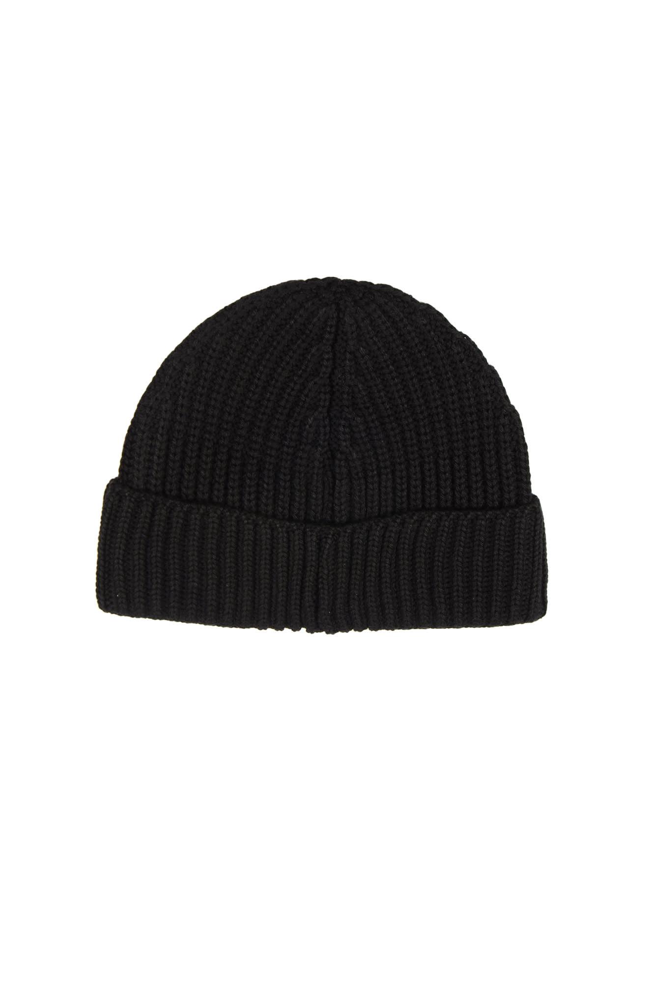 Logo Patch Ribbed Beanie