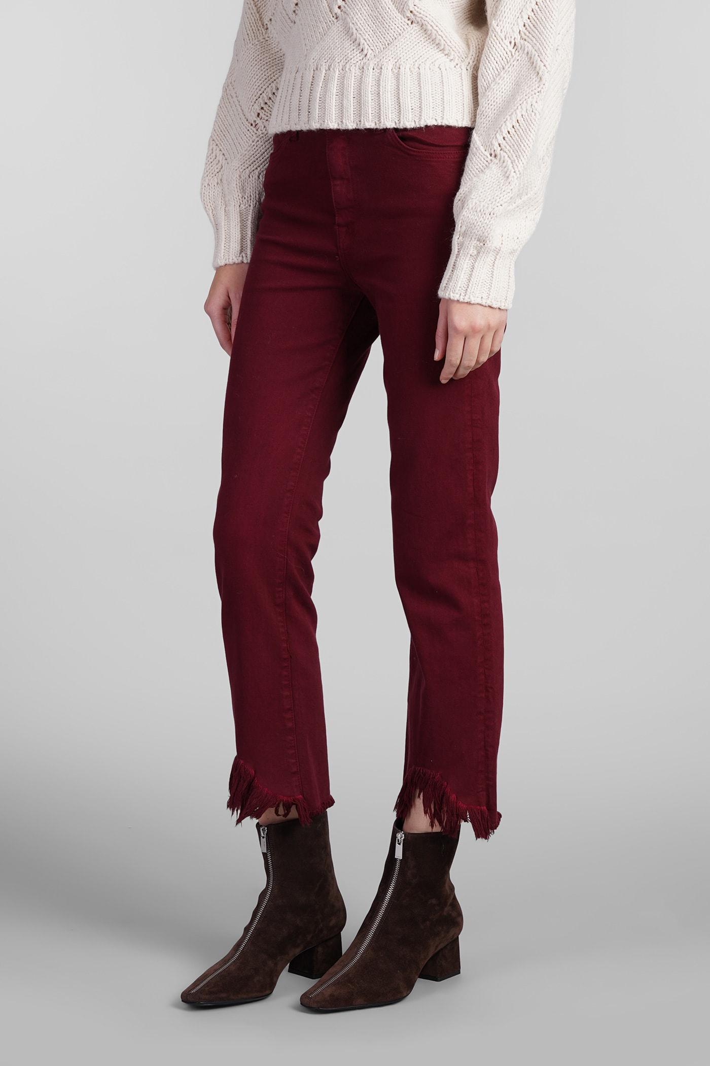 River Jeans In Bordeaux Cotton