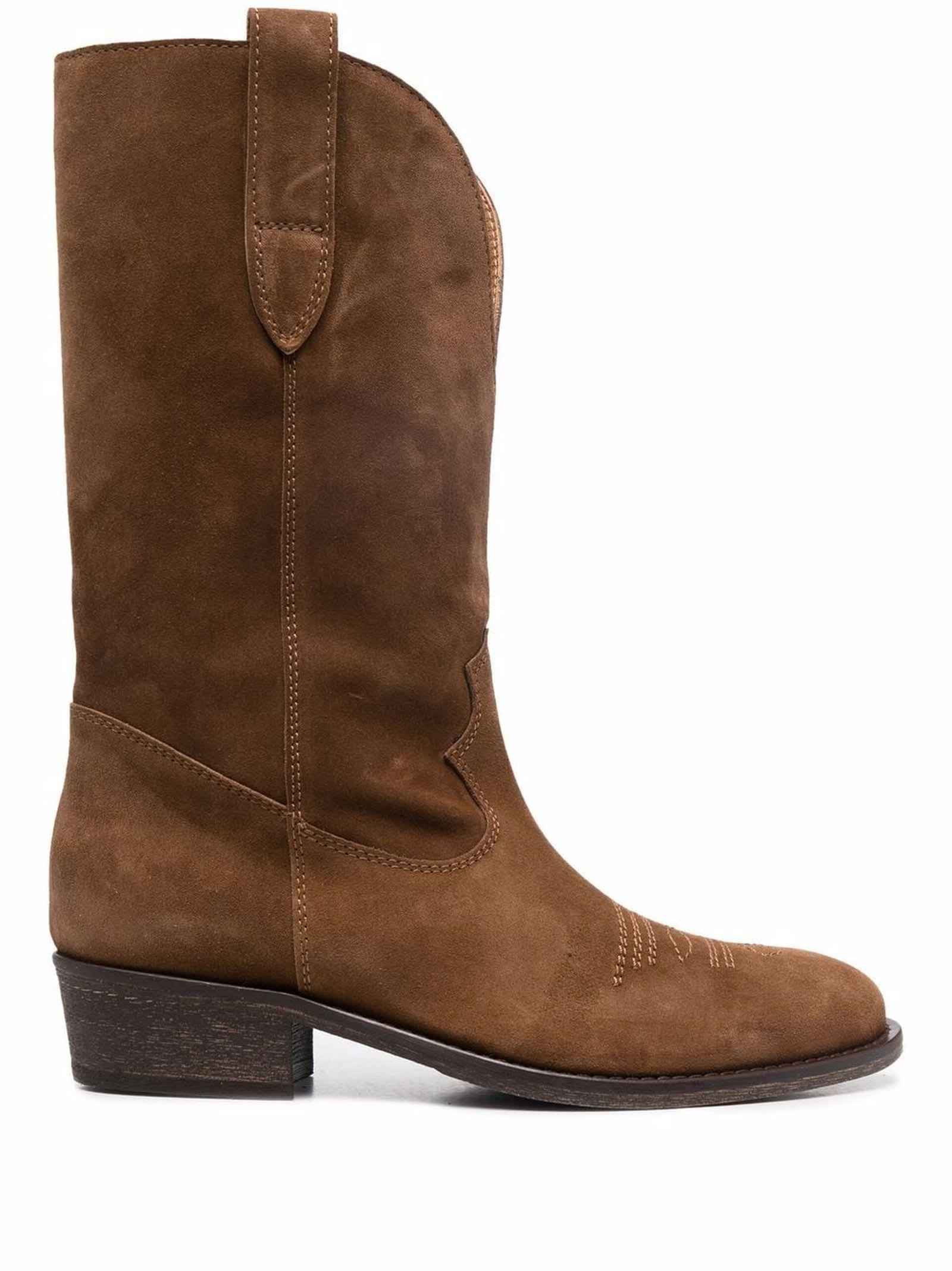 Brown Suede Cowboy Boots