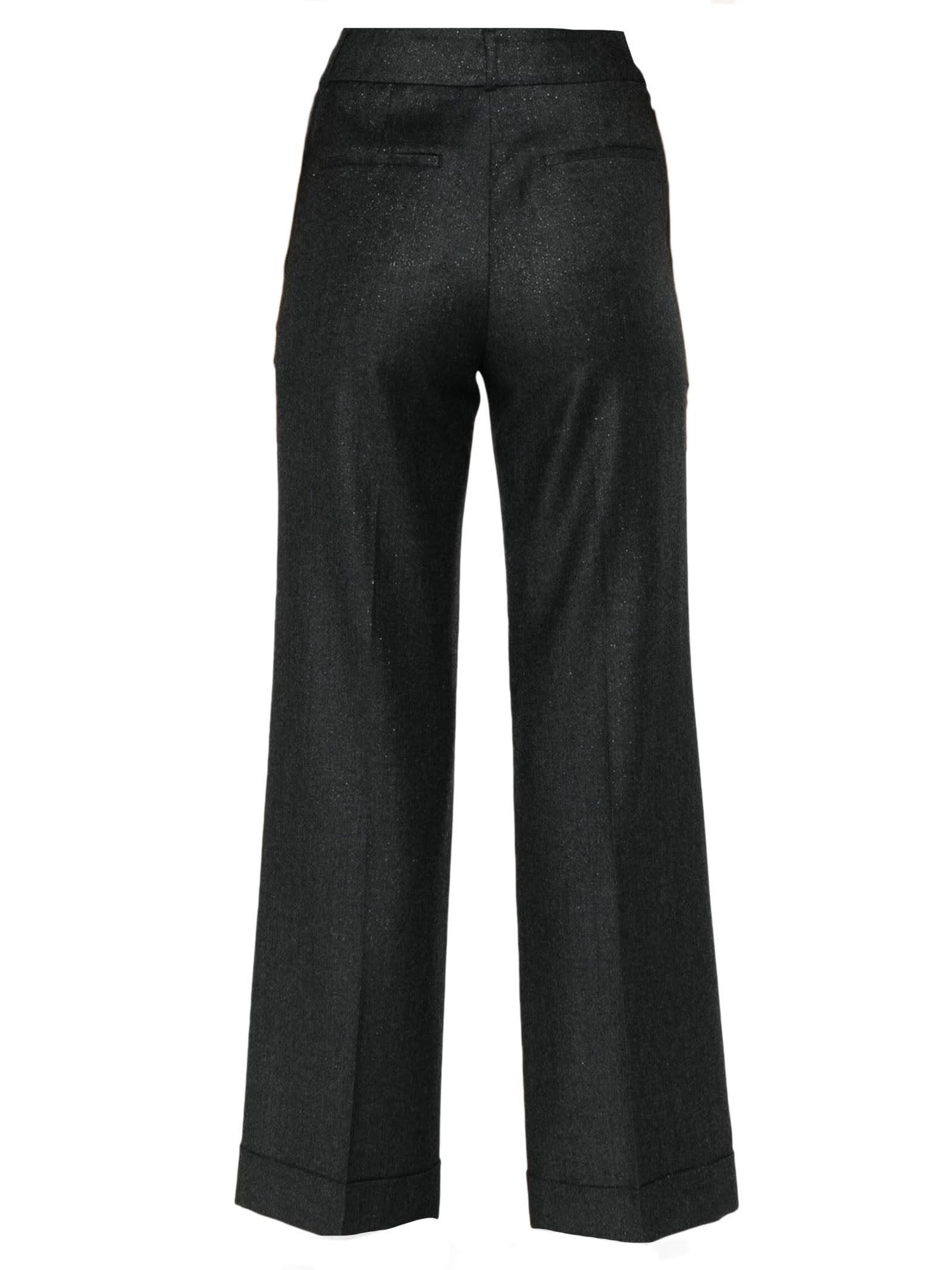 Dark Grey Virgin Lurex Flannel Trousers