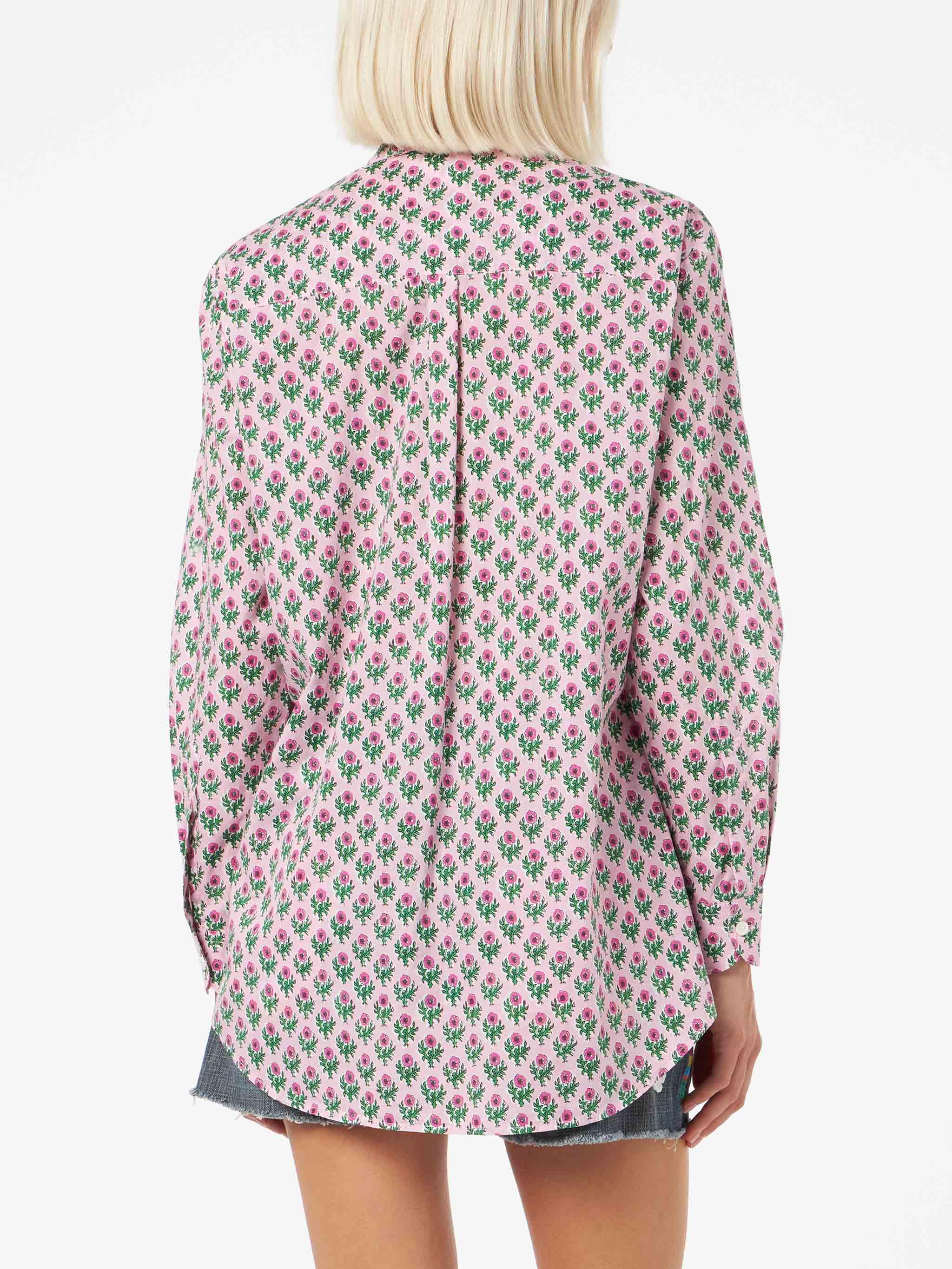 Woman Cotton Shirt Brigitte With Flower Print