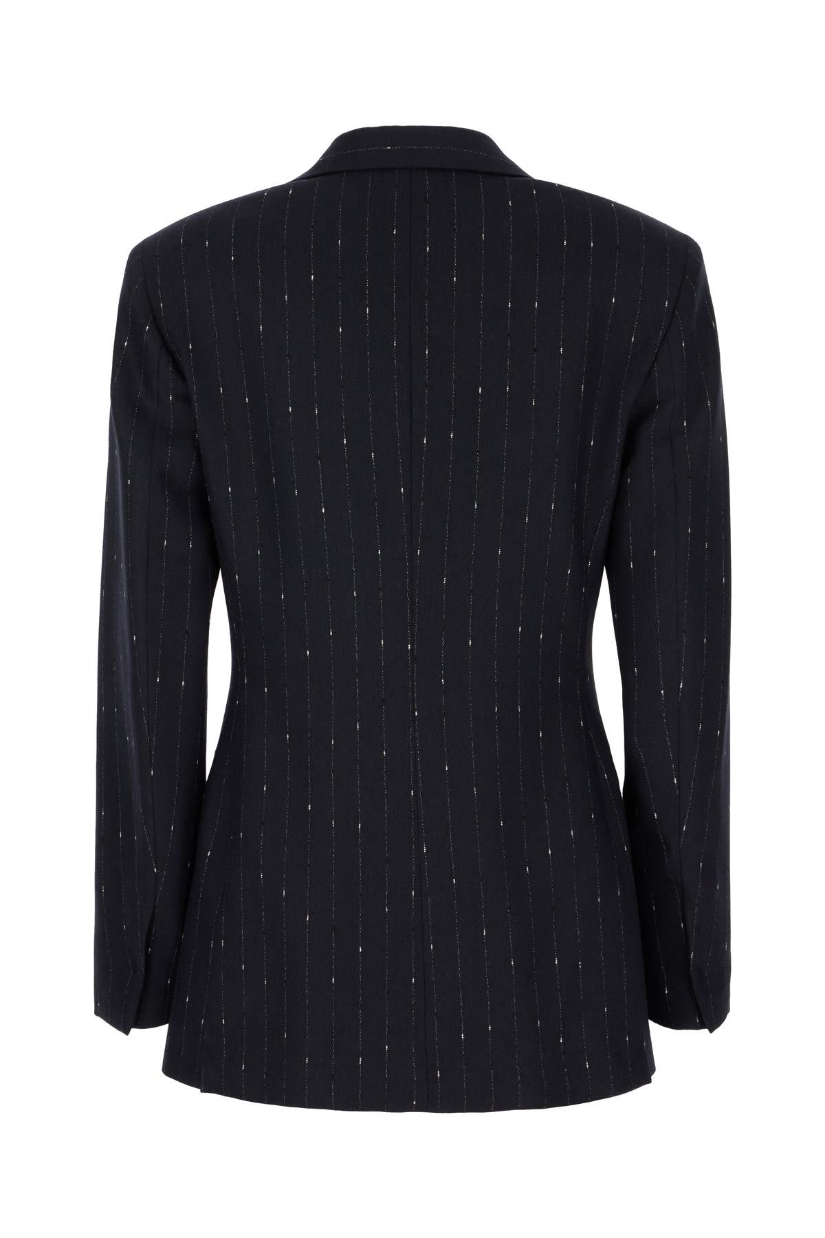 Midnight Blue Stretch Wool Blend Blazer