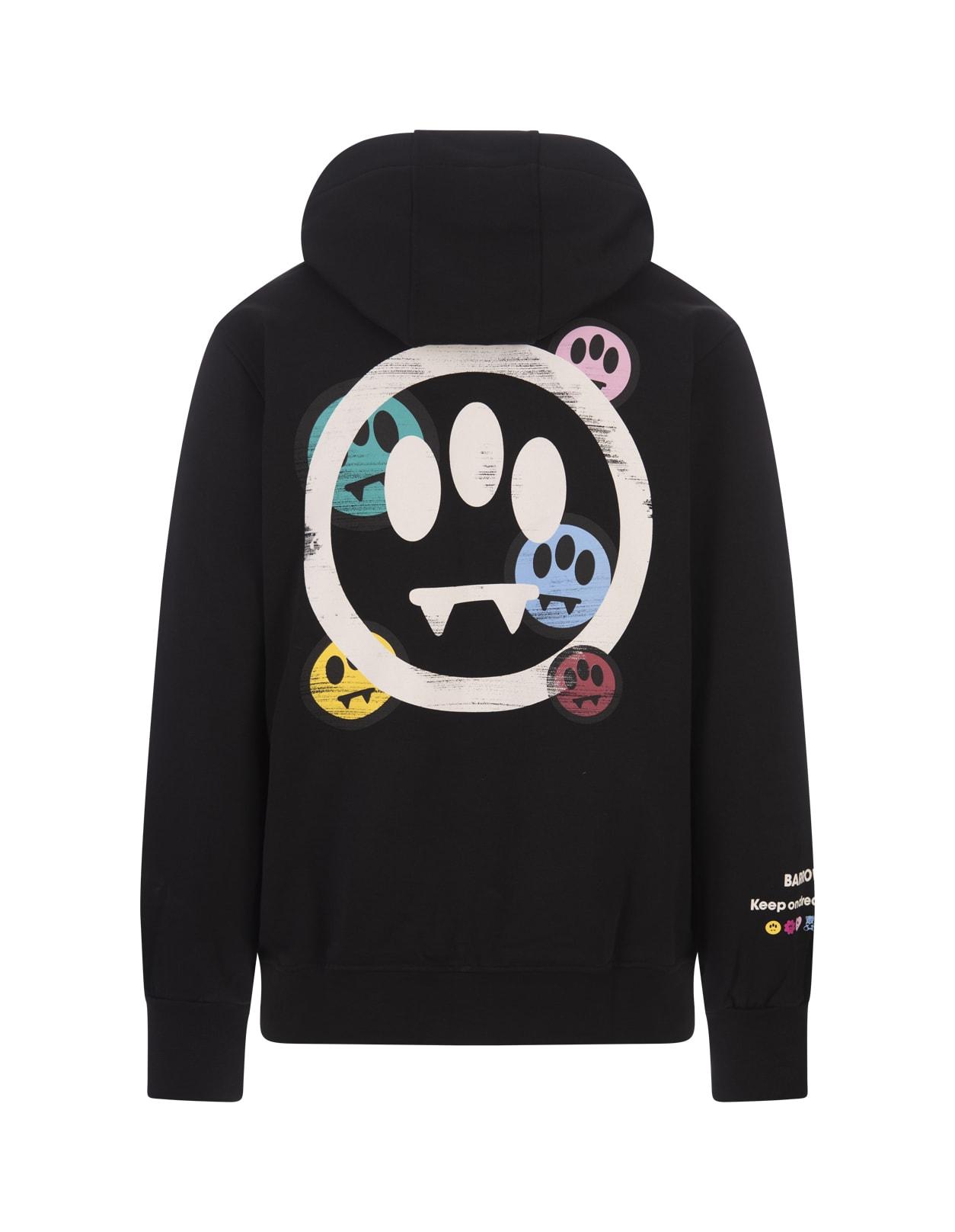 Black Hoodie With Logo And Smile