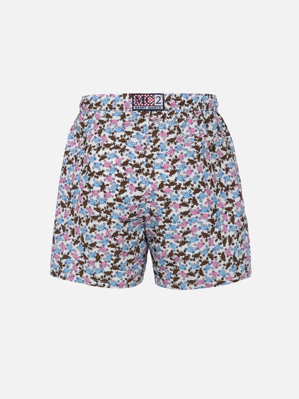 Man Lightweight Fabric Swim-shorts Lighting Micro Fantasy With Crabs Print