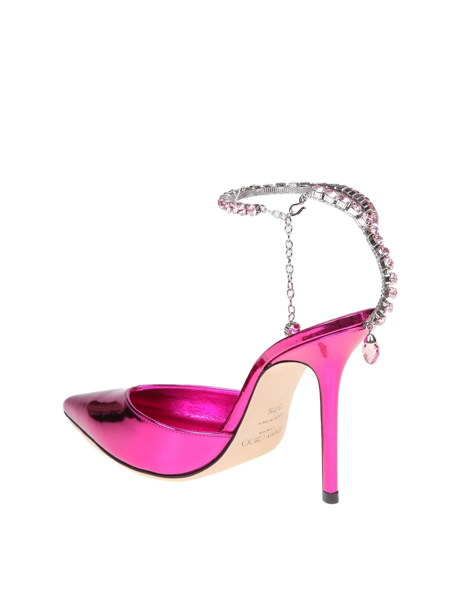 Saeda 100 Pumps In Fucsia Metallic Leather