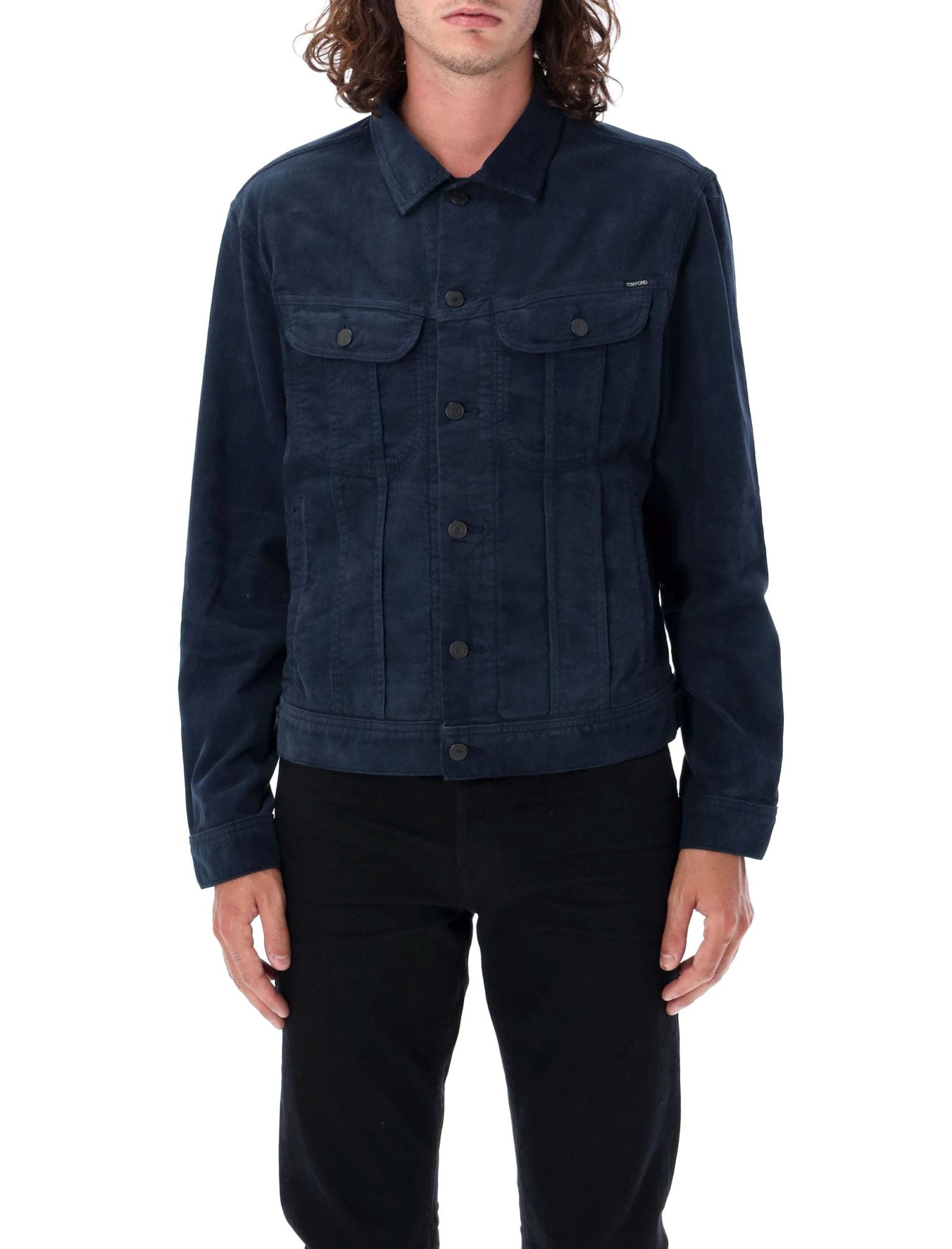 TOM FORD Mini-Cord Classic Navy Jacket