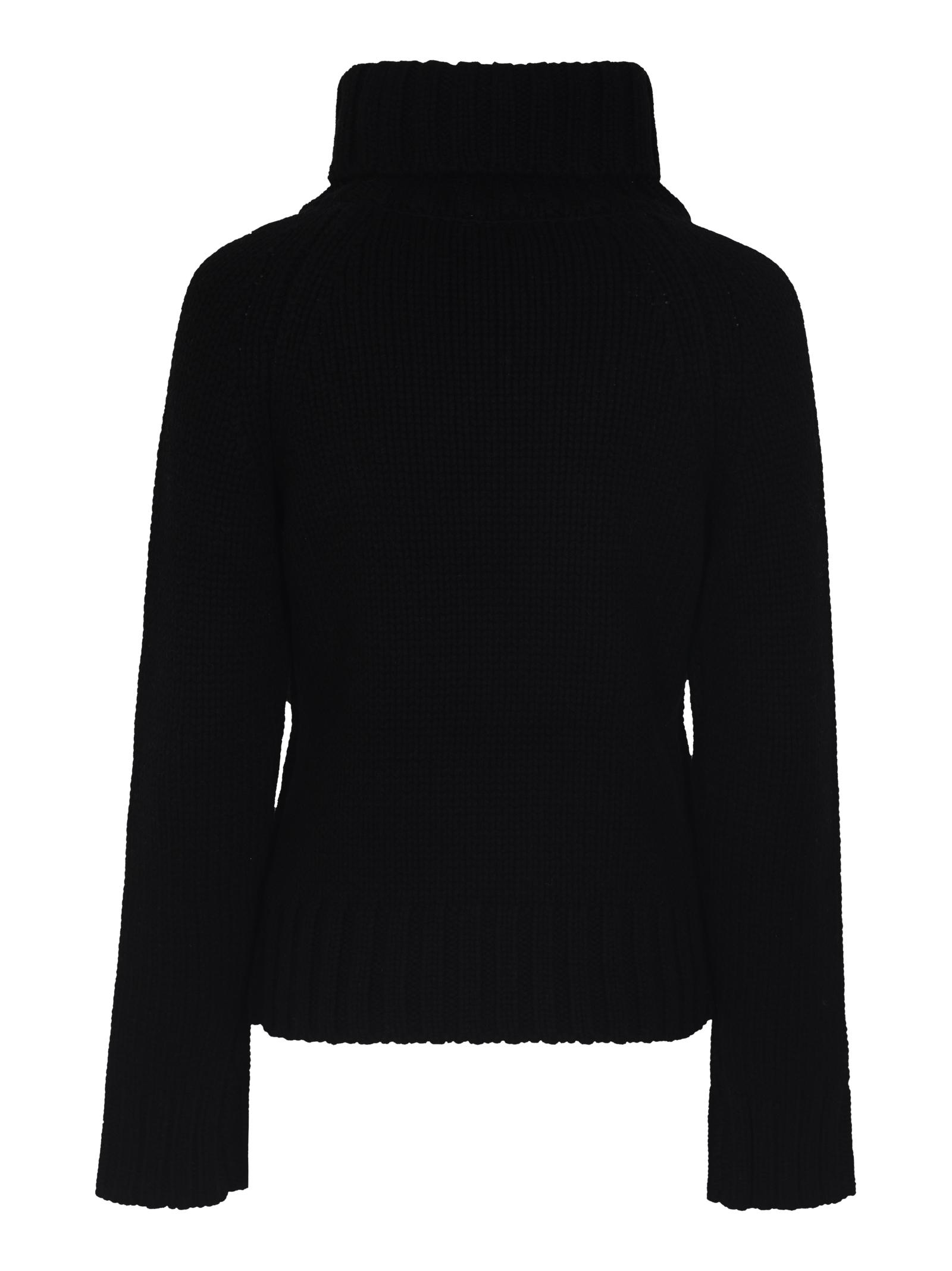 Button Embellished Roll Neck Knit Pullover