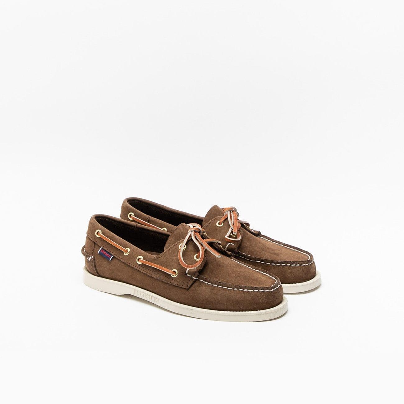 Docksides Portland Dark Brown Nubuck Unlined Boat Loafer