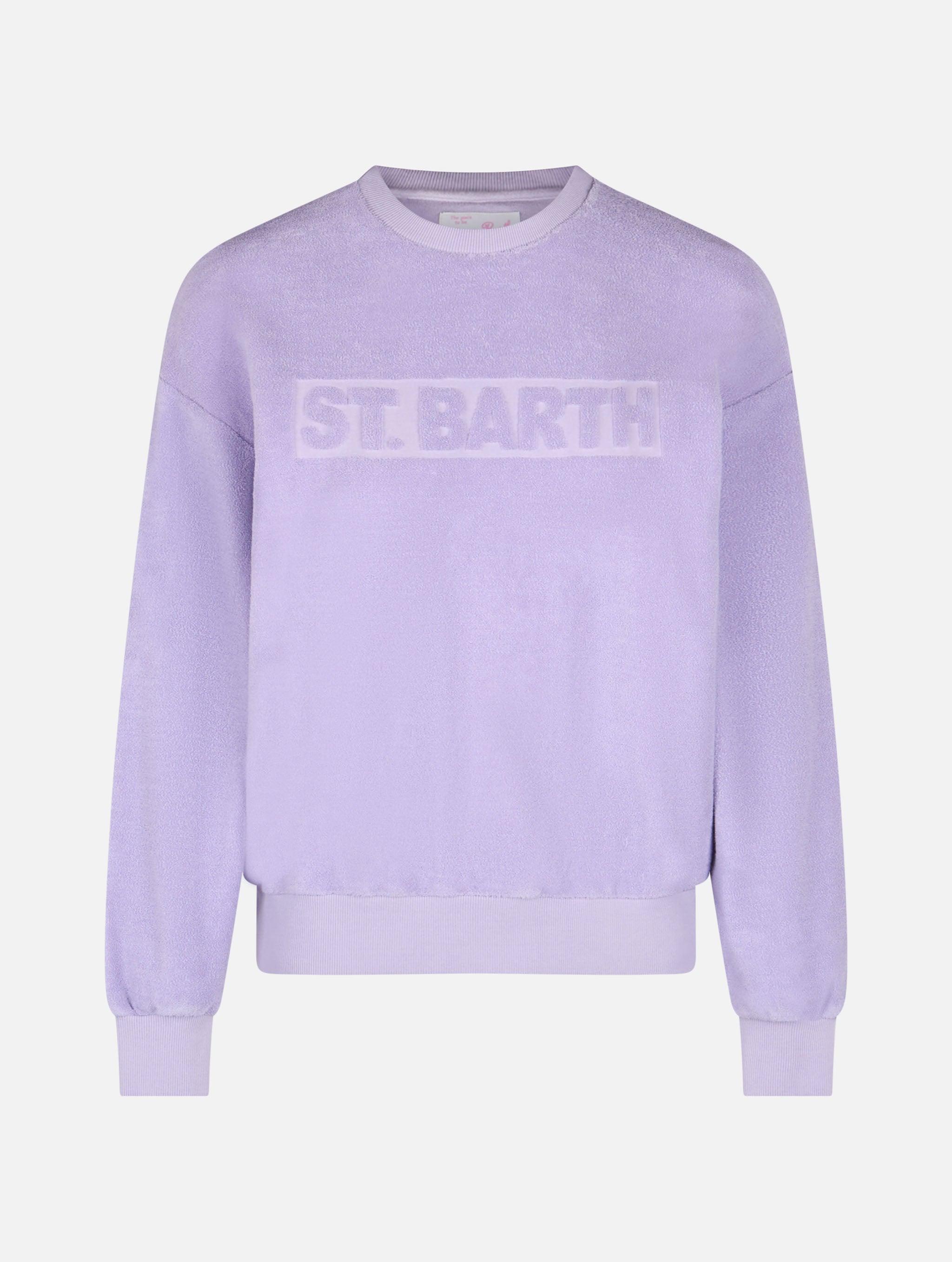 Woman Lilac Terry Cotton Stardust Sweatshirt