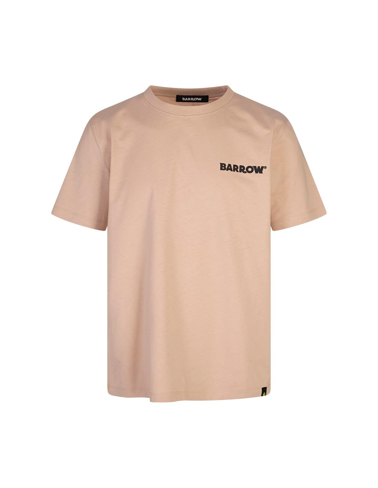 Beige T-shirt With Logo And Smile