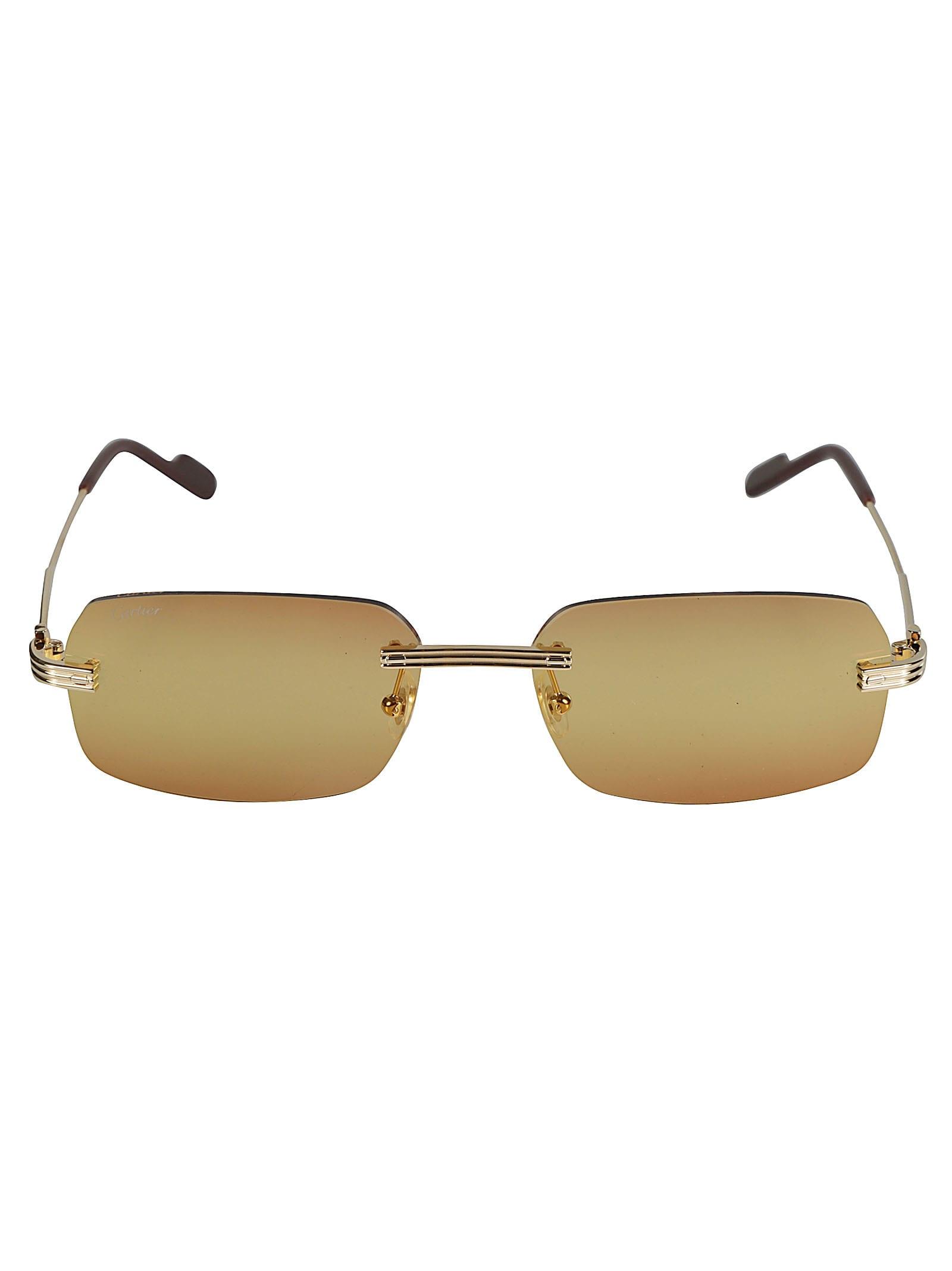 Straight Bridge Rimless Sunglasses